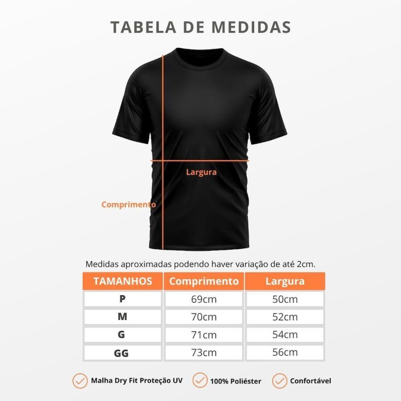 Camiseta Whats Wear Lisa Dry Fit com Proteção Solar UV - Masculina - 10 Unds - Foto 4