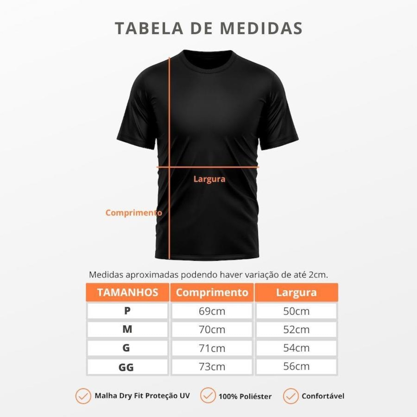 Camiseta Whats Wear Lisa Dry Fit com Proteção Solar UV - Masculina - 8 Unds - Foto 4