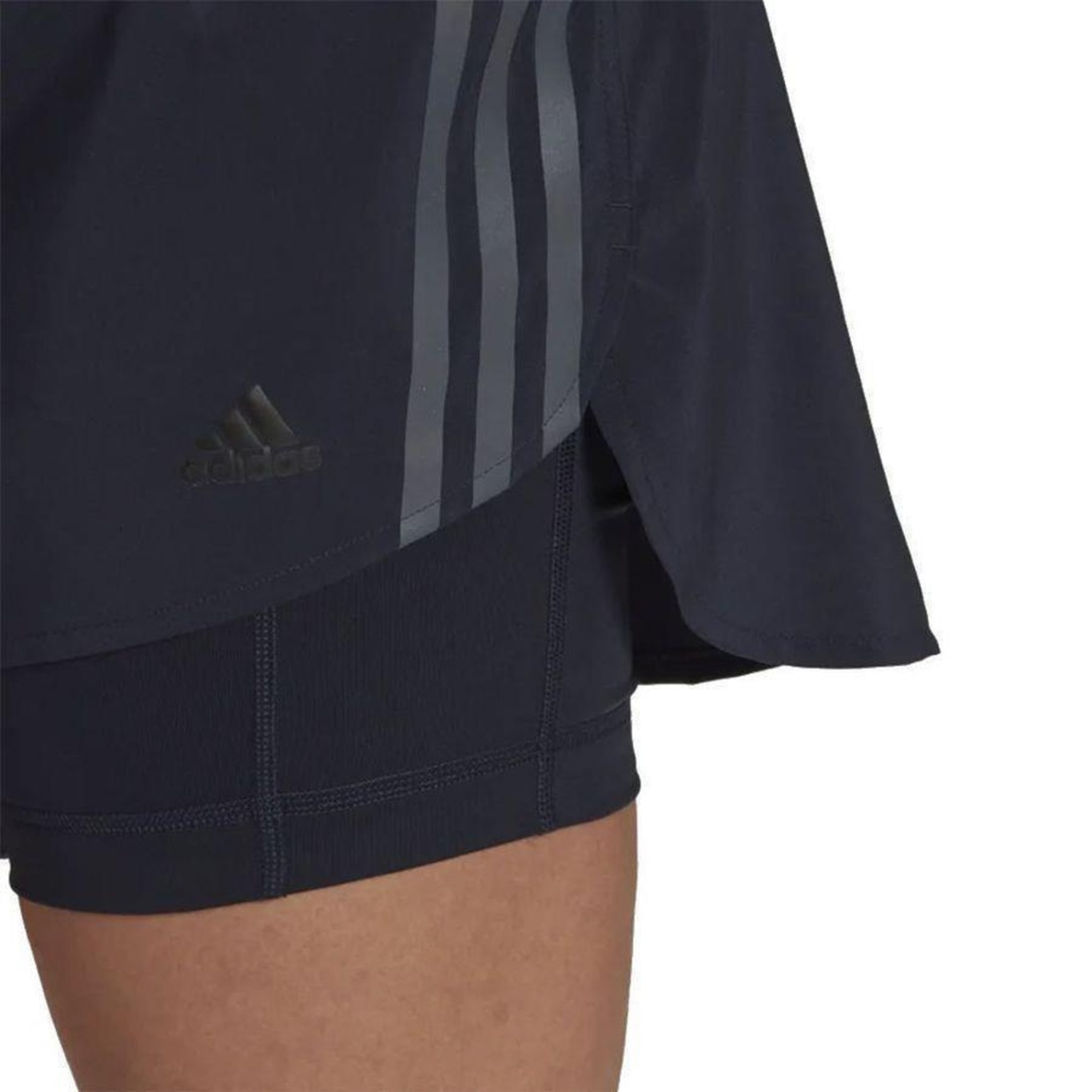 Saia Shorts adidas Run 3 Stripes - Feminino - Foto 3