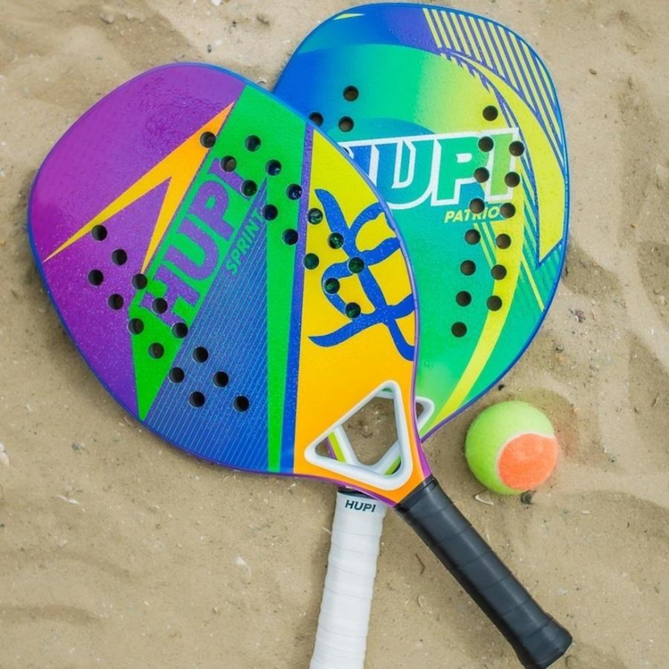 Kit de Beach Tennis HUPI com 2 Raquetes Carbon/Fiberglass Sprint + 3 Bolas Pro - Foto 3