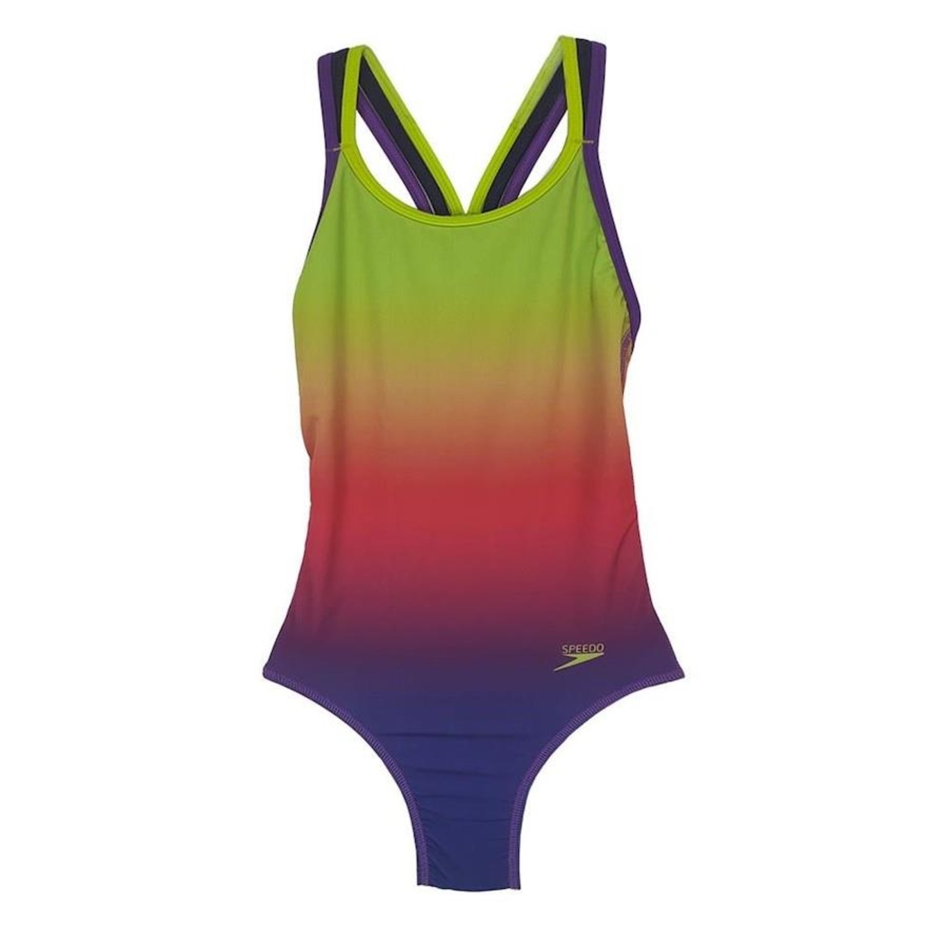 Maiô para Natação Speedo Stripes Midnight Sun Colors - Infantil - Foto 1