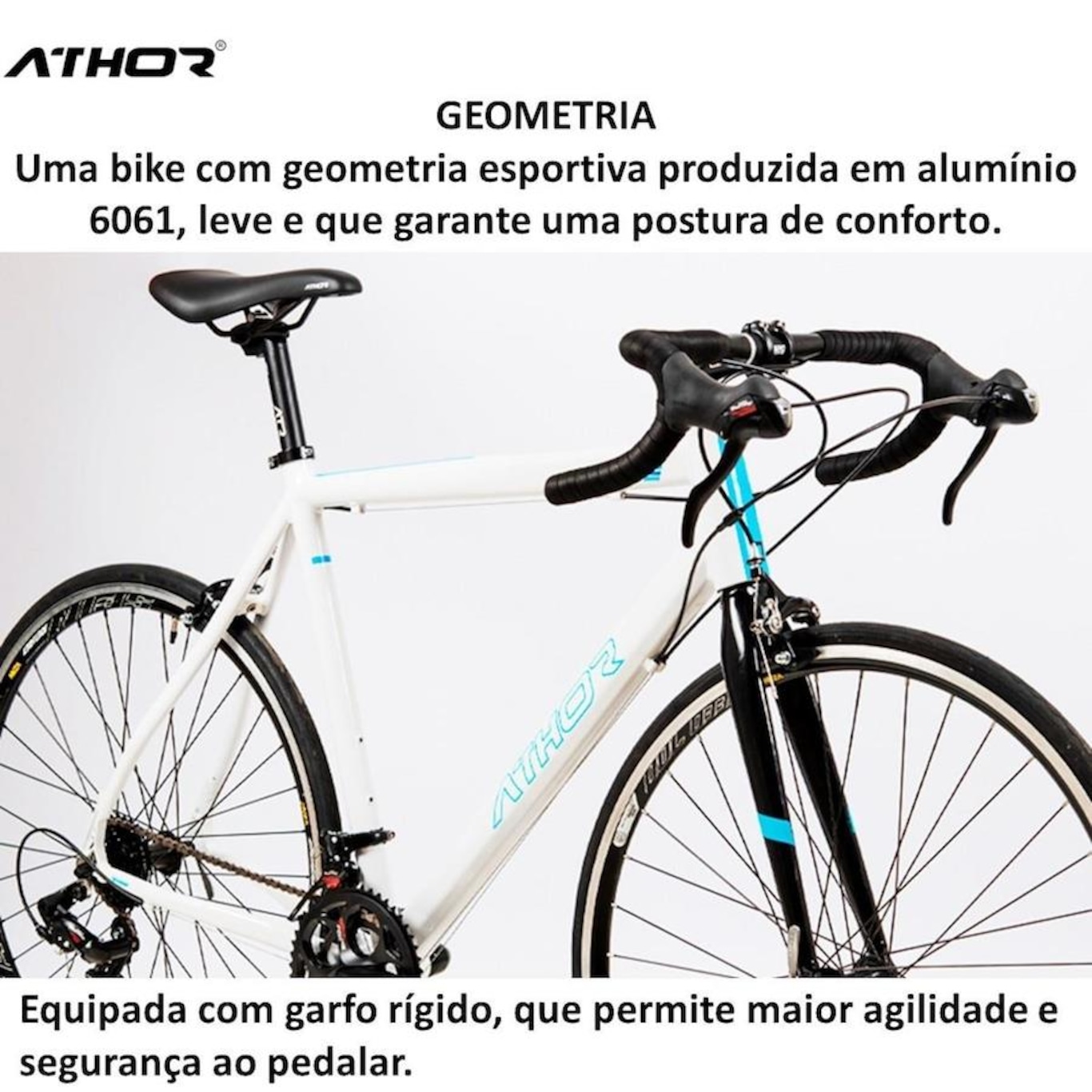 Bicicleta Aro 700 Athor Speed Estrada VOne Freio Side Pull Shimano 14 Velocidades - Foto 3