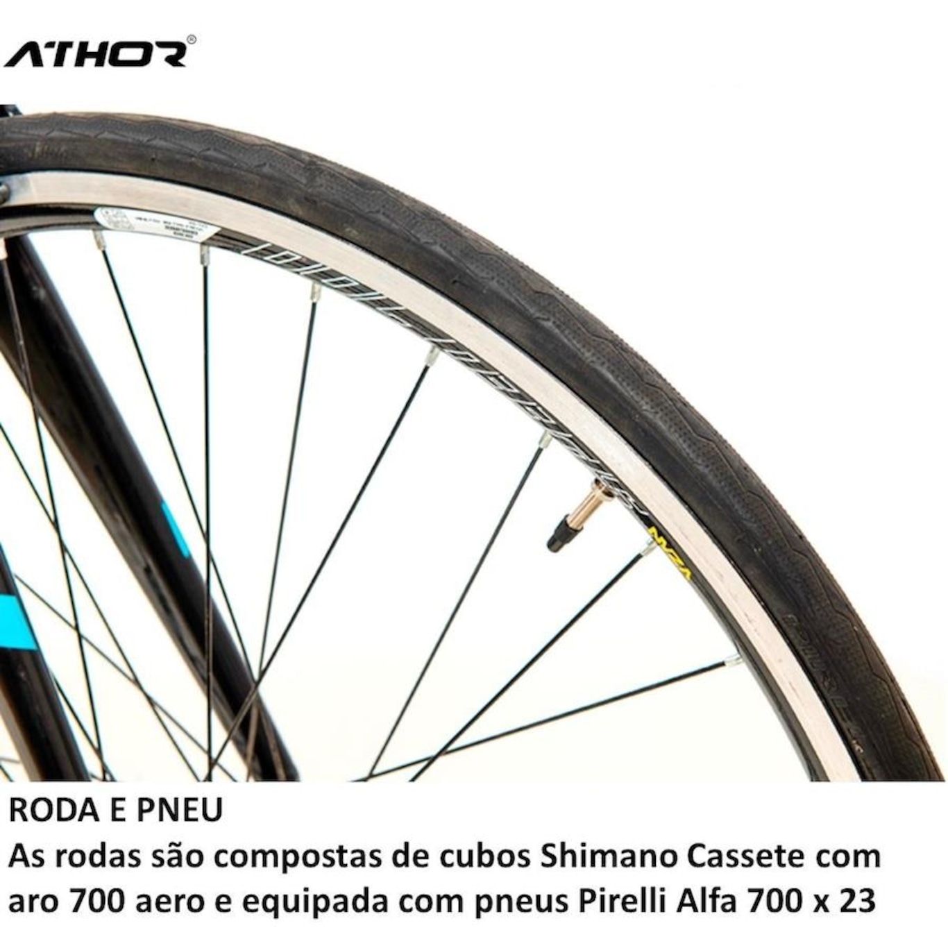 Bicicleta Aro 700 Athor Speed Estrada VOne Freio Side Pull Shimano 14 Velocidades - Foto 4