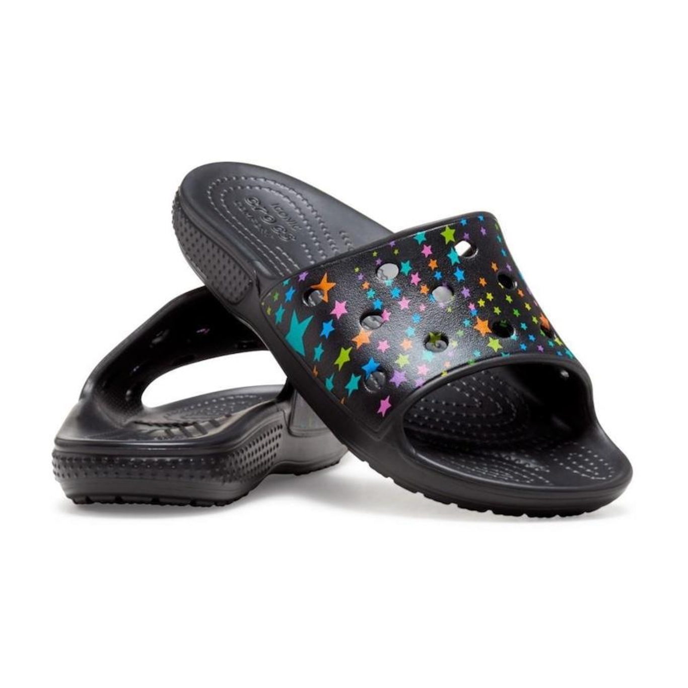 Sandália Crocs Classic Printed Kids Slide - Infantil - Foto 3