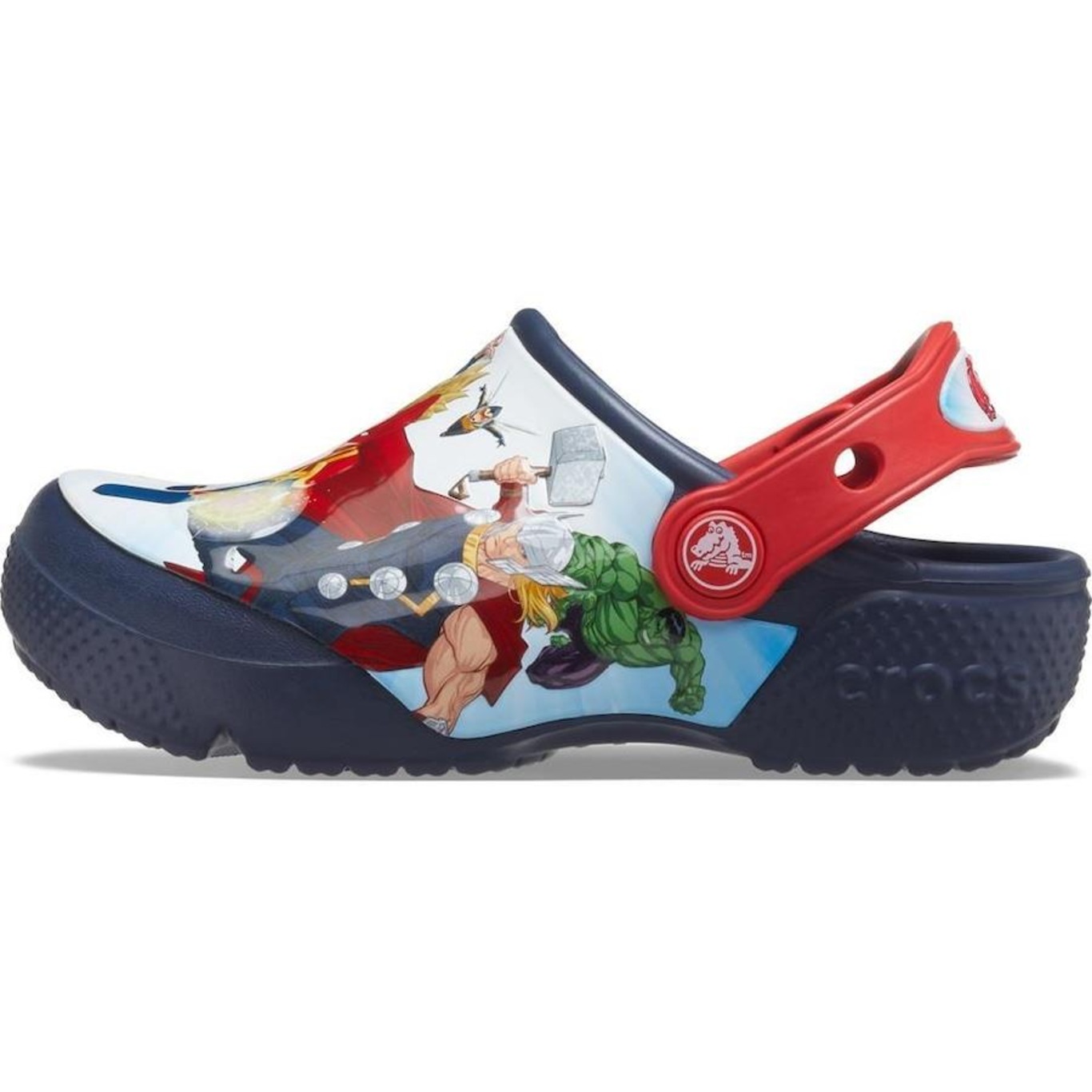 Sandália Crocs Fun Lab Avengers Patch Clog - Infantil - Foto 2