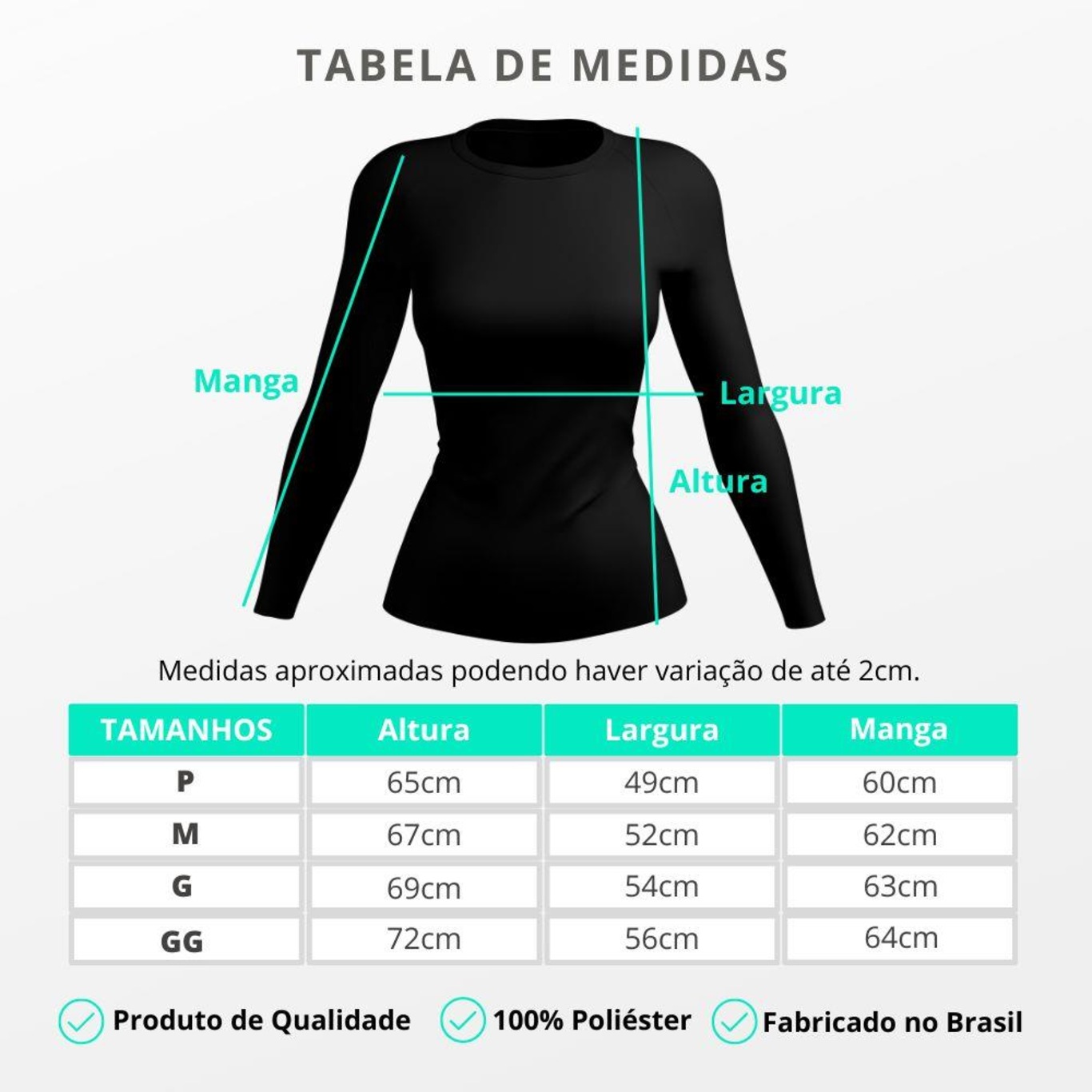 Kit de Camisetas Manga Longa Rony Vesátil Proteção Solar UV 50+ Térmica - 5 Unidades - Feminina - Foto 6