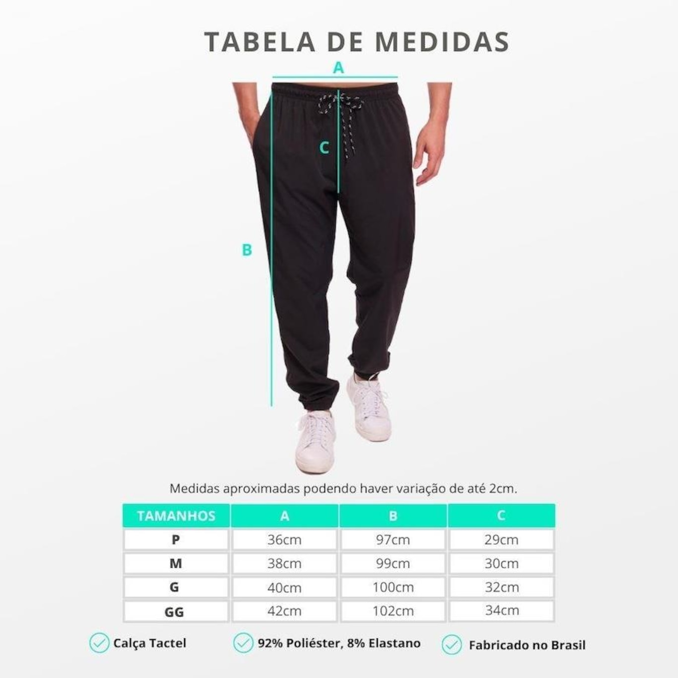 Calça Jogger Resina Tactel 3 Bolsos - Masculina - Foto 4