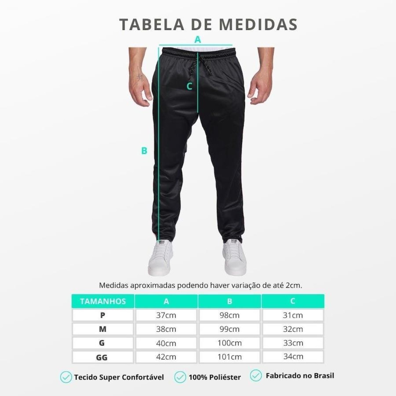 Calça de Treino Resina com Listras Laterais - Masculina - Foto 4