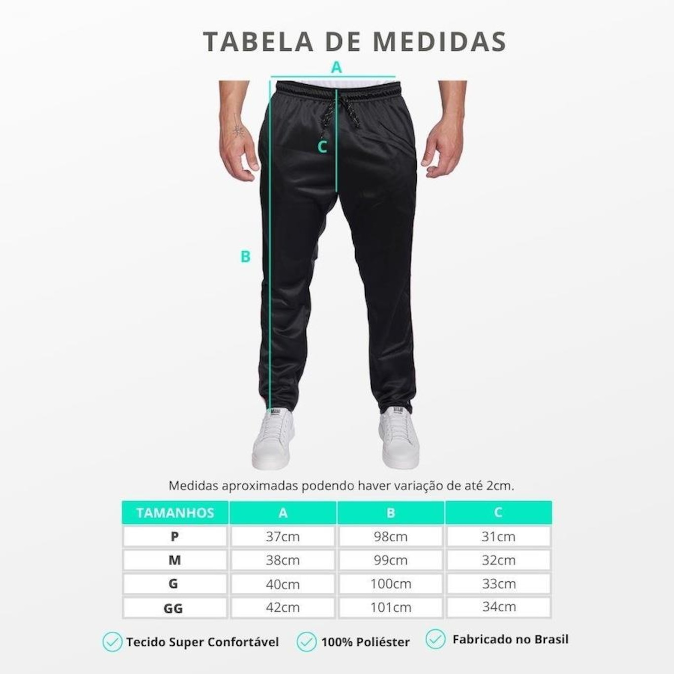 Calça de Treino Resina com Listras Laterais - Masculina - Foto 4