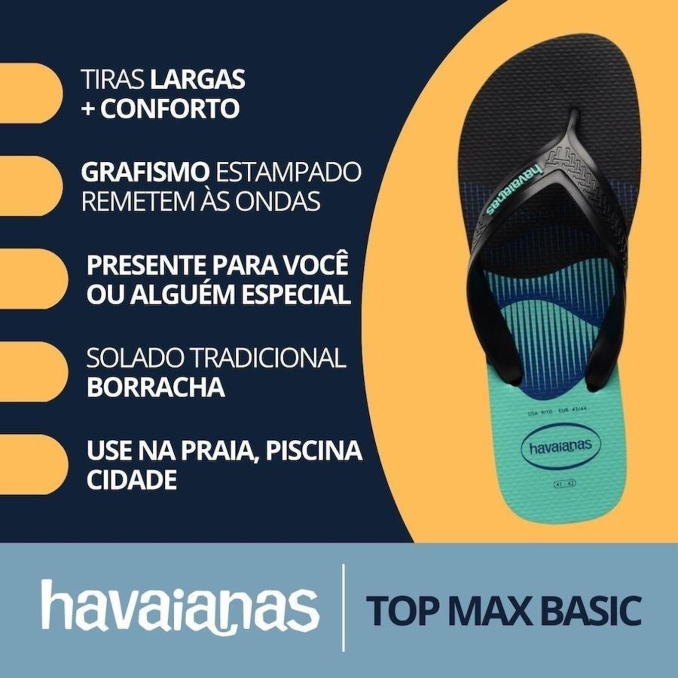 Chinelo Havaianas Top Max Basic - Masculino - Foto 2