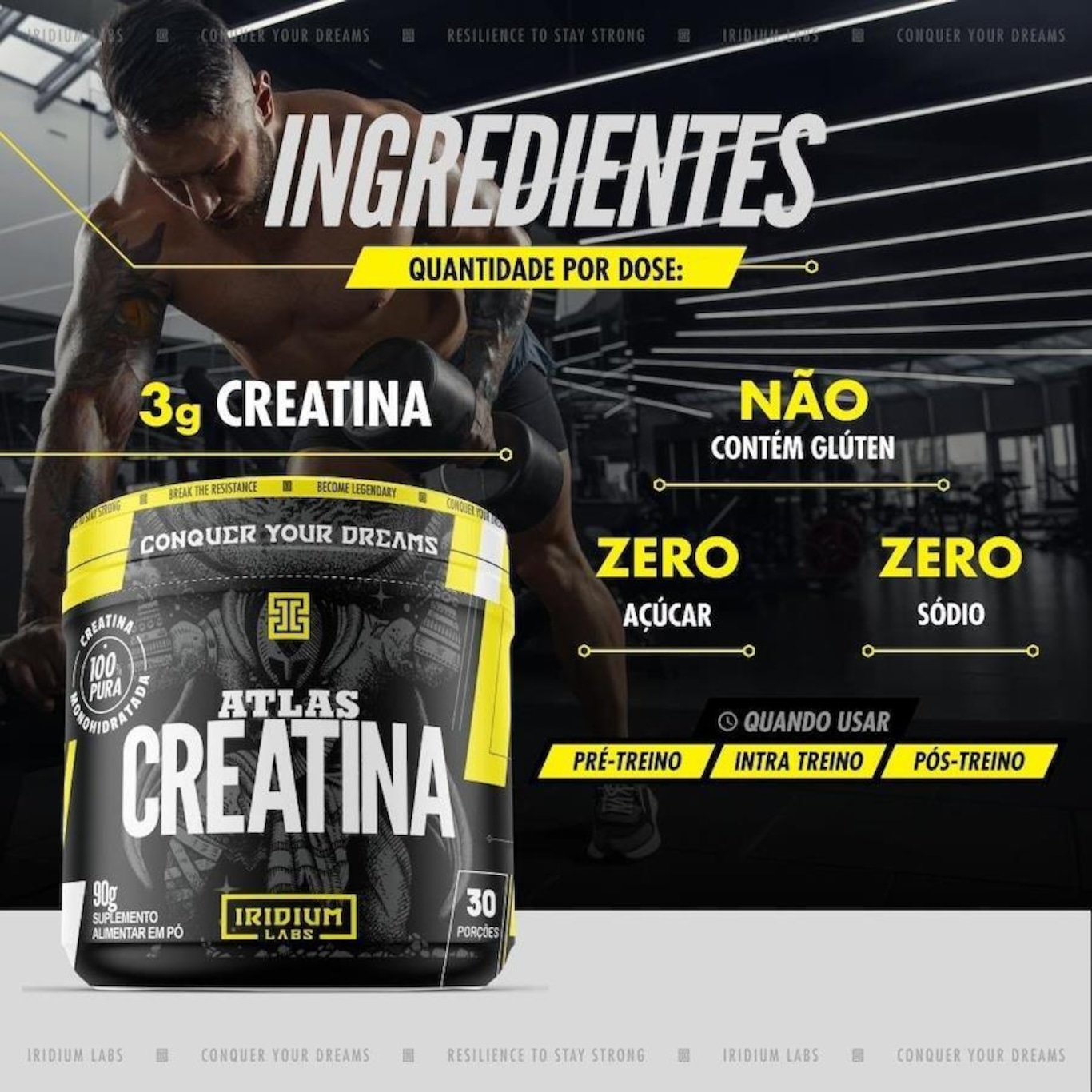 Creatina Atlas Iridium Labs - 90g - Foto 3