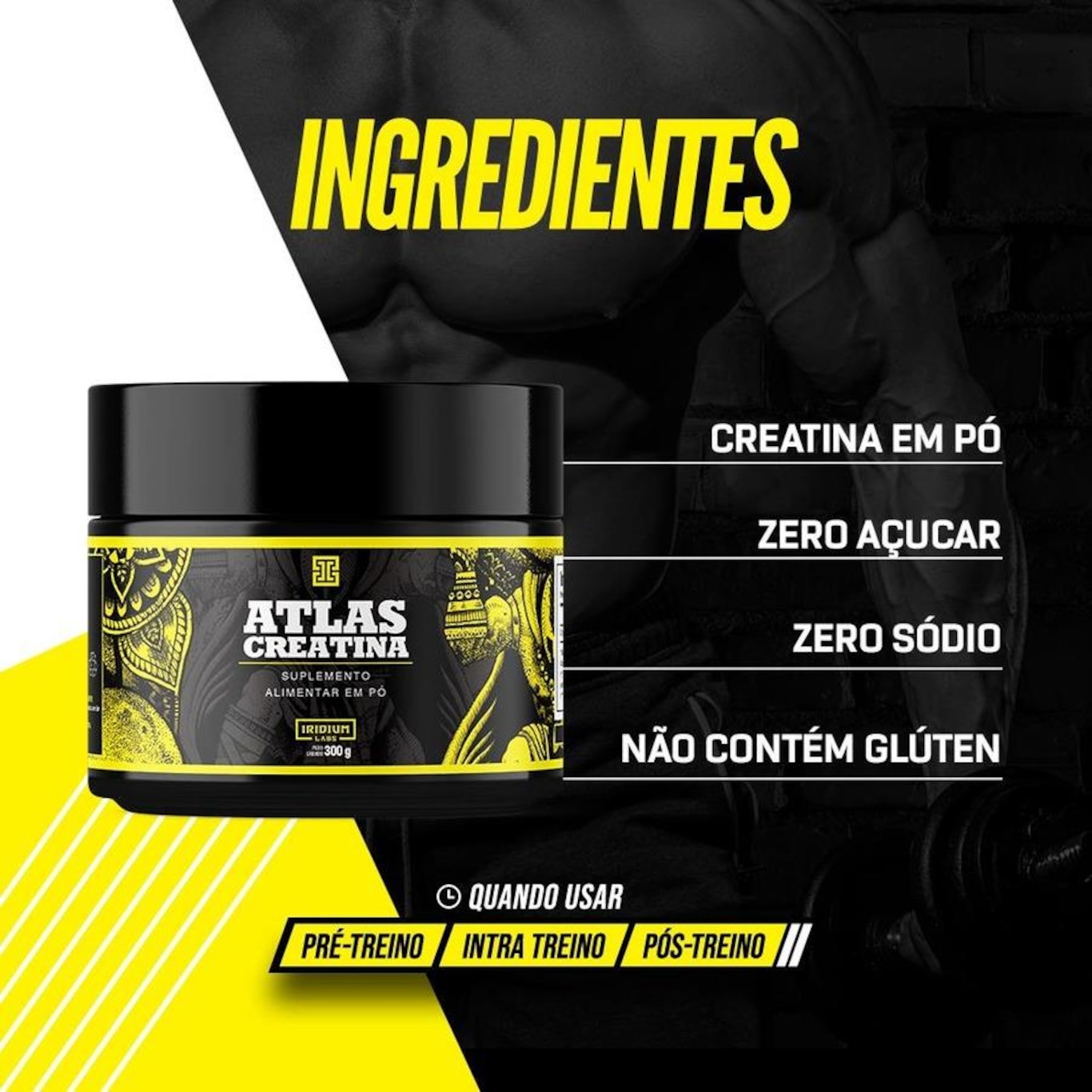 Creatina Atlas Iridium Labs - 300g - Foto 3