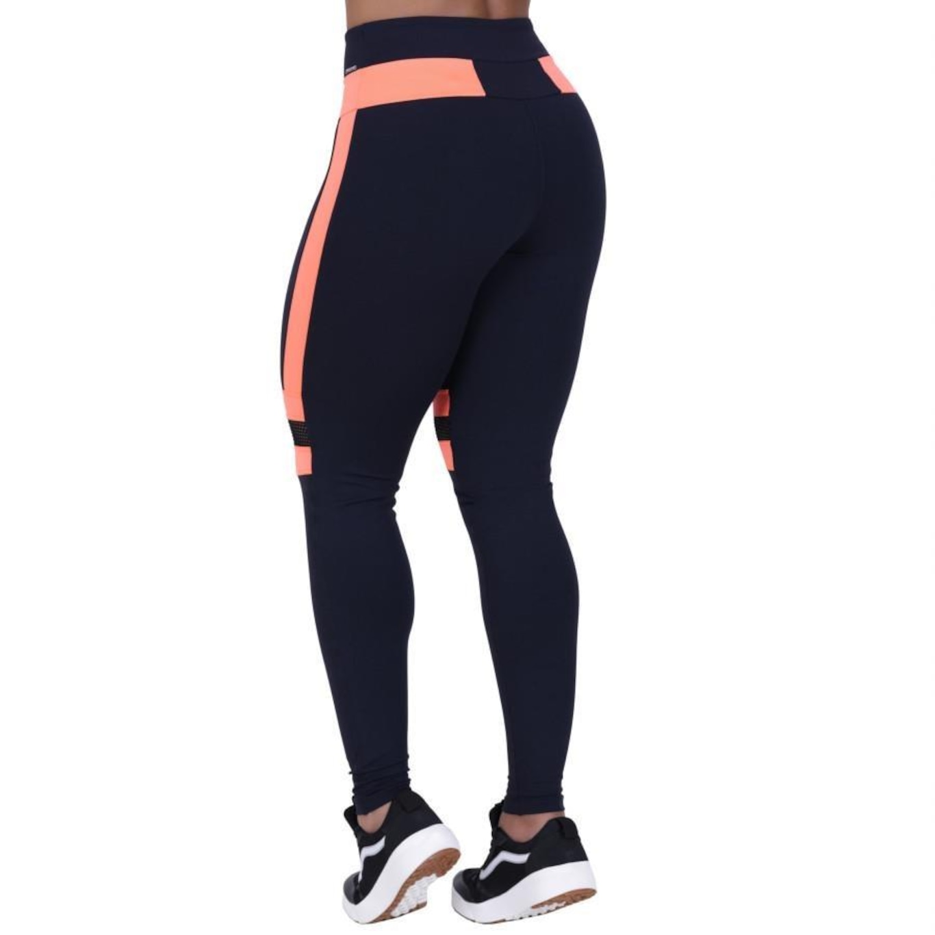 Calça Legging Orbis Fitness Polimiada Recortes Tela e Neon - Feminina - Foto 2