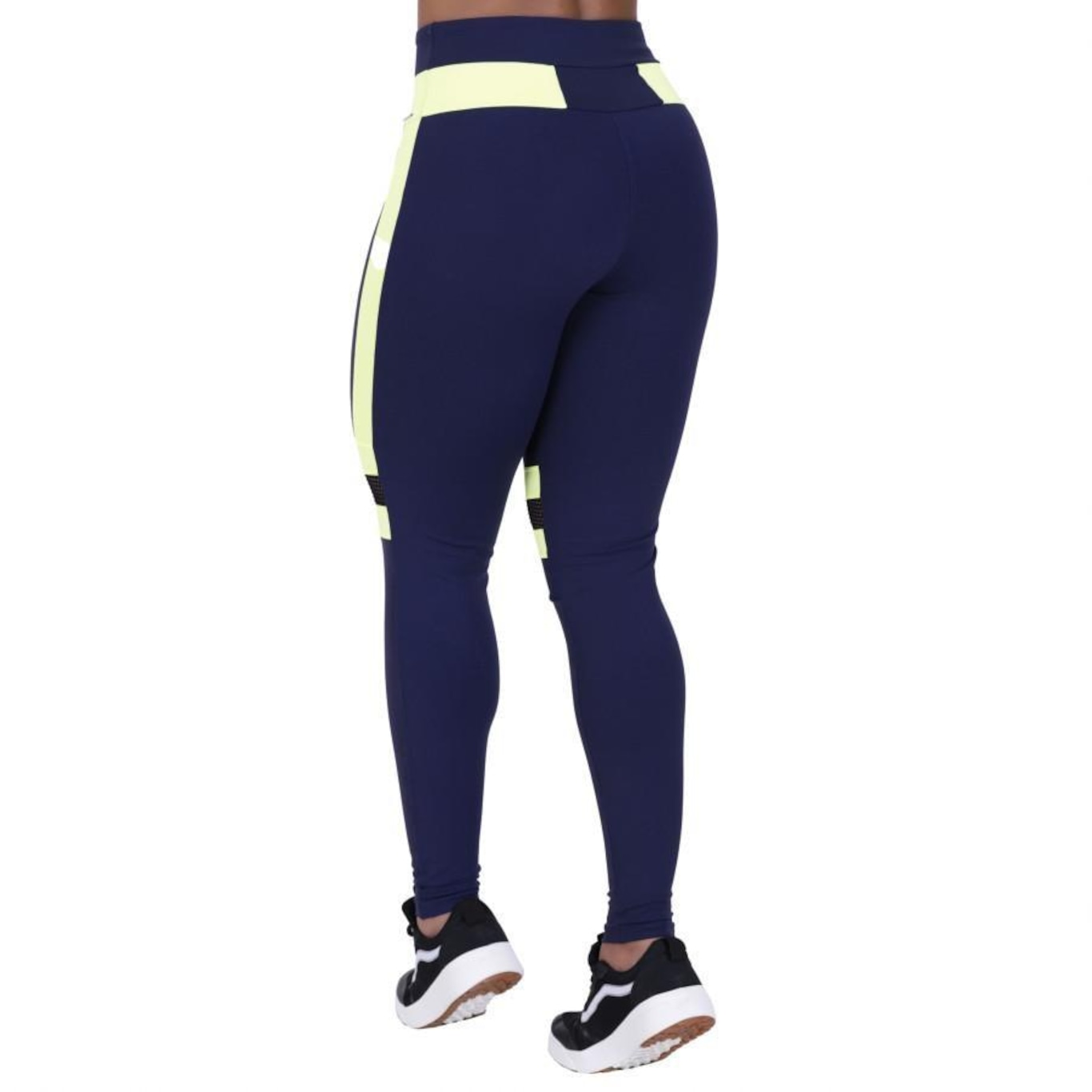 Calça Legging Orbis Fitness Polimiada Recortes Tela e Neon - Feminina - Foto 2