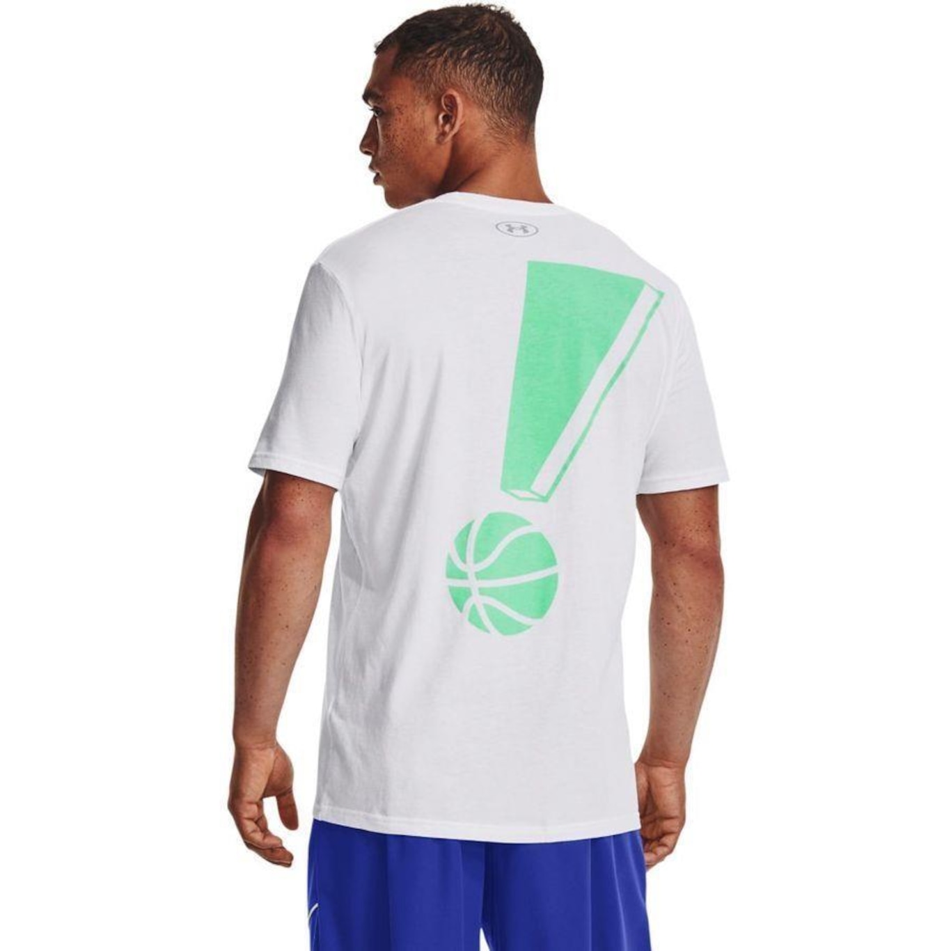 Camiseta Masculina Under Armour Manga Curta Basquete Exclamation Bball SS - Foto 2