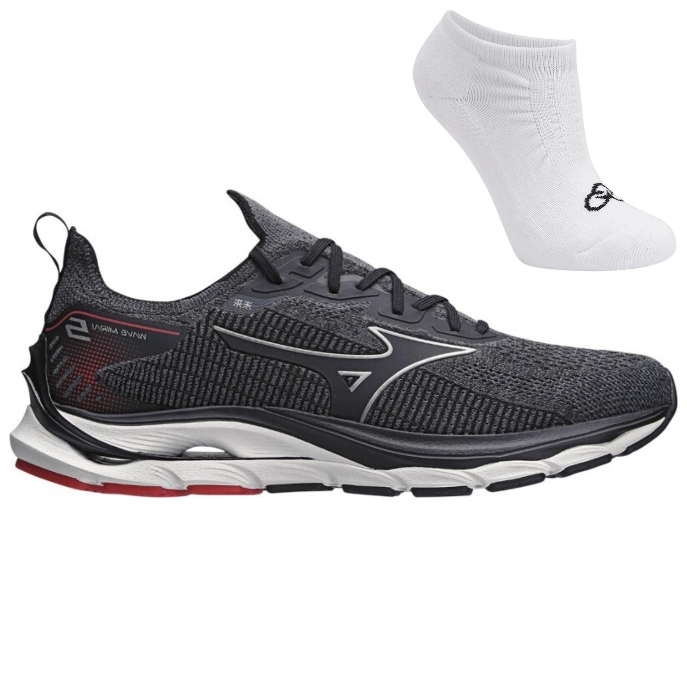 Tênis Mizuno Wave Mirai 5 + Par de Meia - Masculino - Foto 1