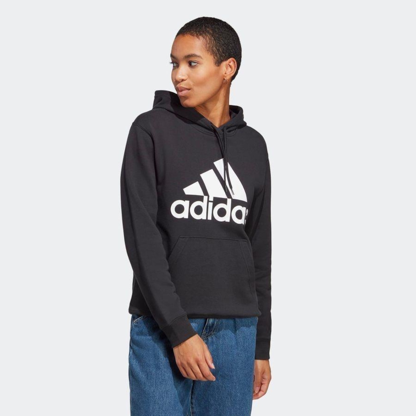 Blusão de Moletom com Capuz adidas Essentials Big Logo Regular - Feminino - Foto 4