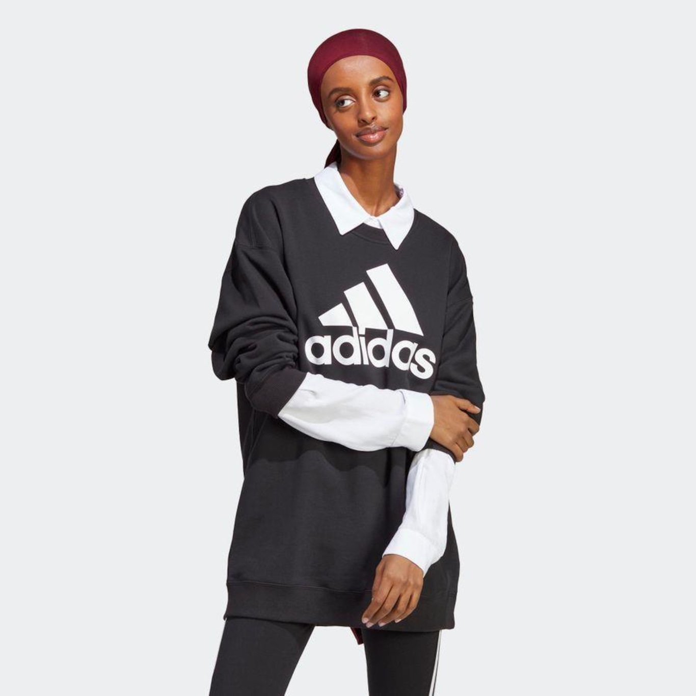 Blusão de Moletom sem Capuz adidas Essentials Big Logo - Feminino - Foto 4