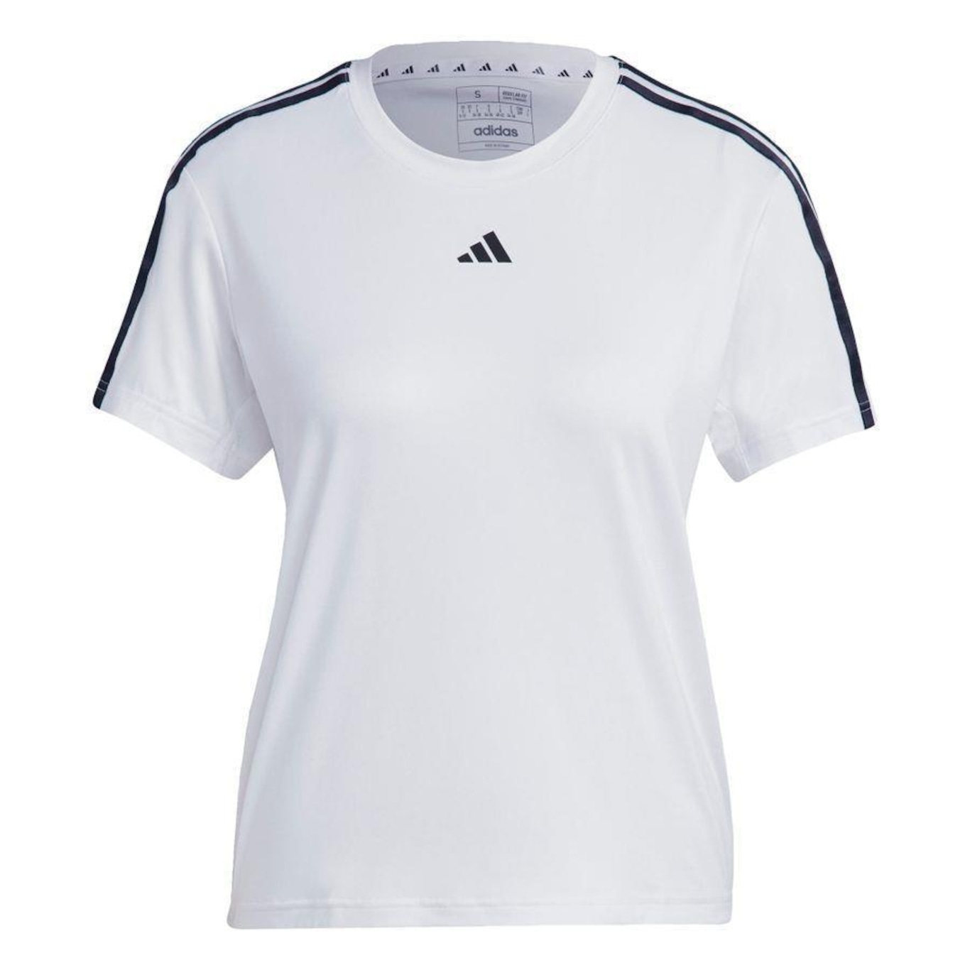 Camiseta Feminina adidas Manga Curta Essentials 3 Listras - Foto 1