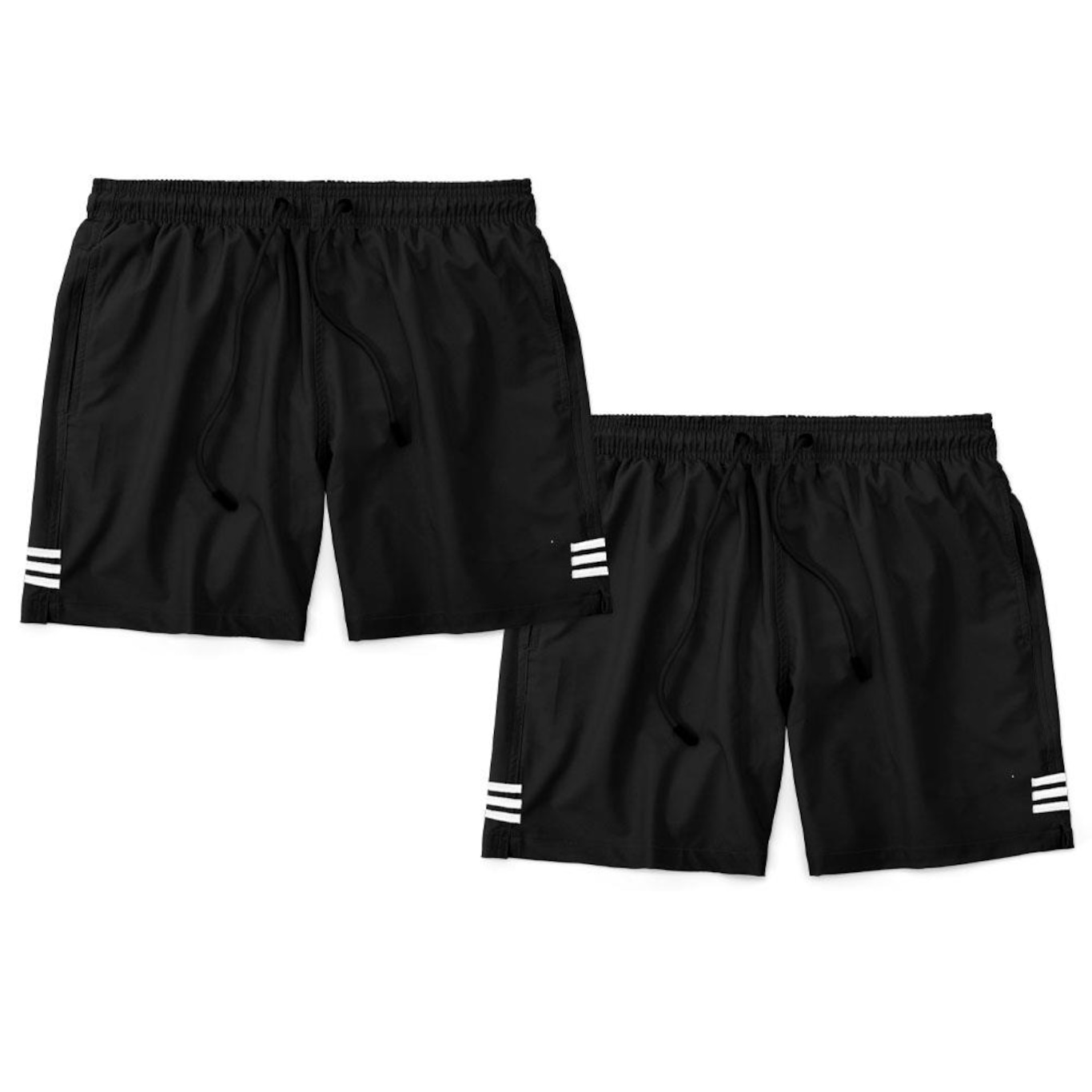 Kit Bermudas Tactel Black Bear com Bolsos e Listras - 2 Unidades - Masculina - Foto 1