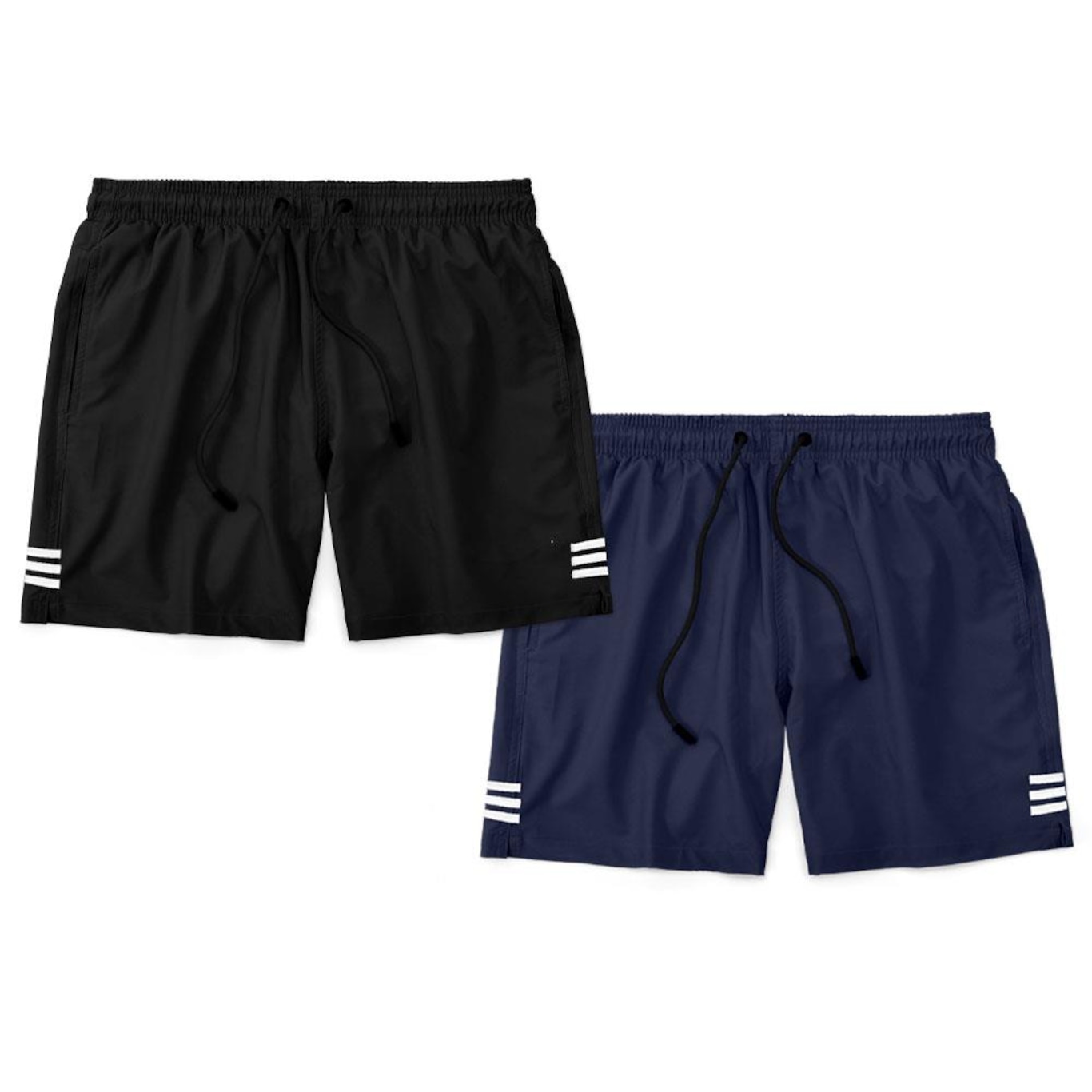 Kit Bermudas Tactel Black Bear com Bolsos e Listras - 2 Unidades - Masculina - Foto 1