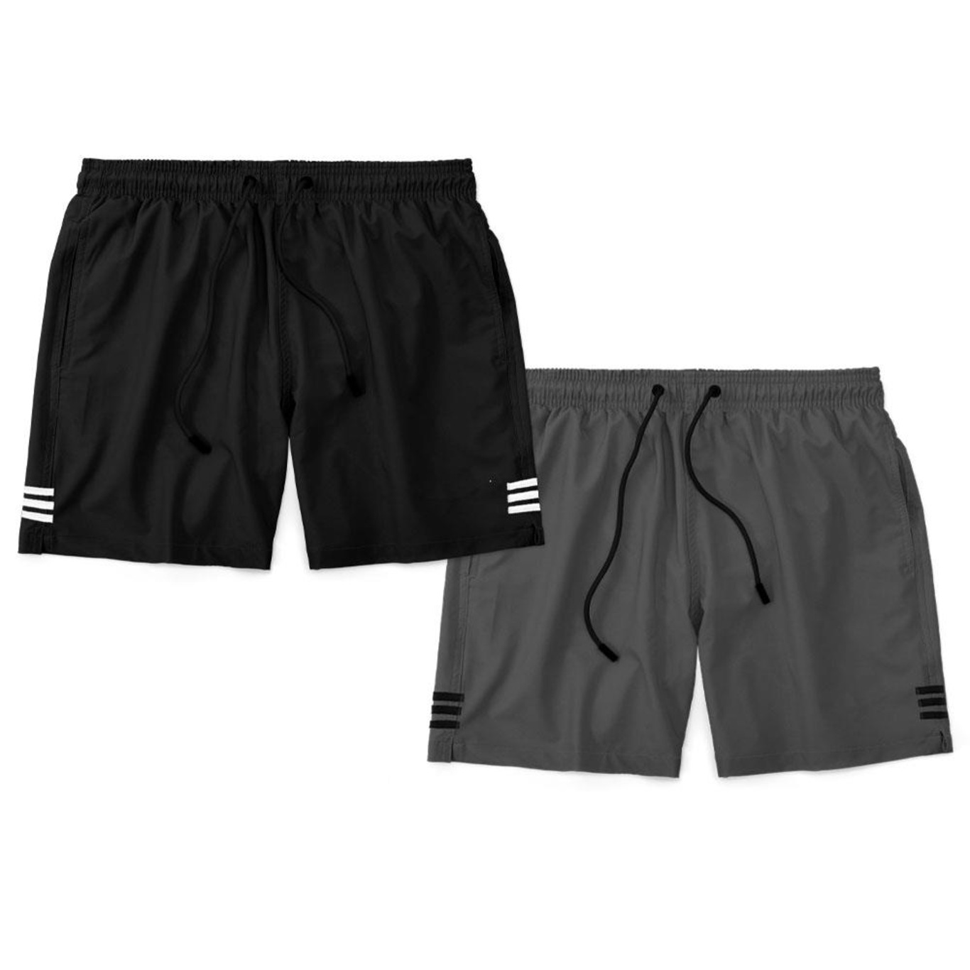 Kit Bermudas Tactel Black Bear com Bolsos e Listras - 2 Unidades - Masculina - Foto 1