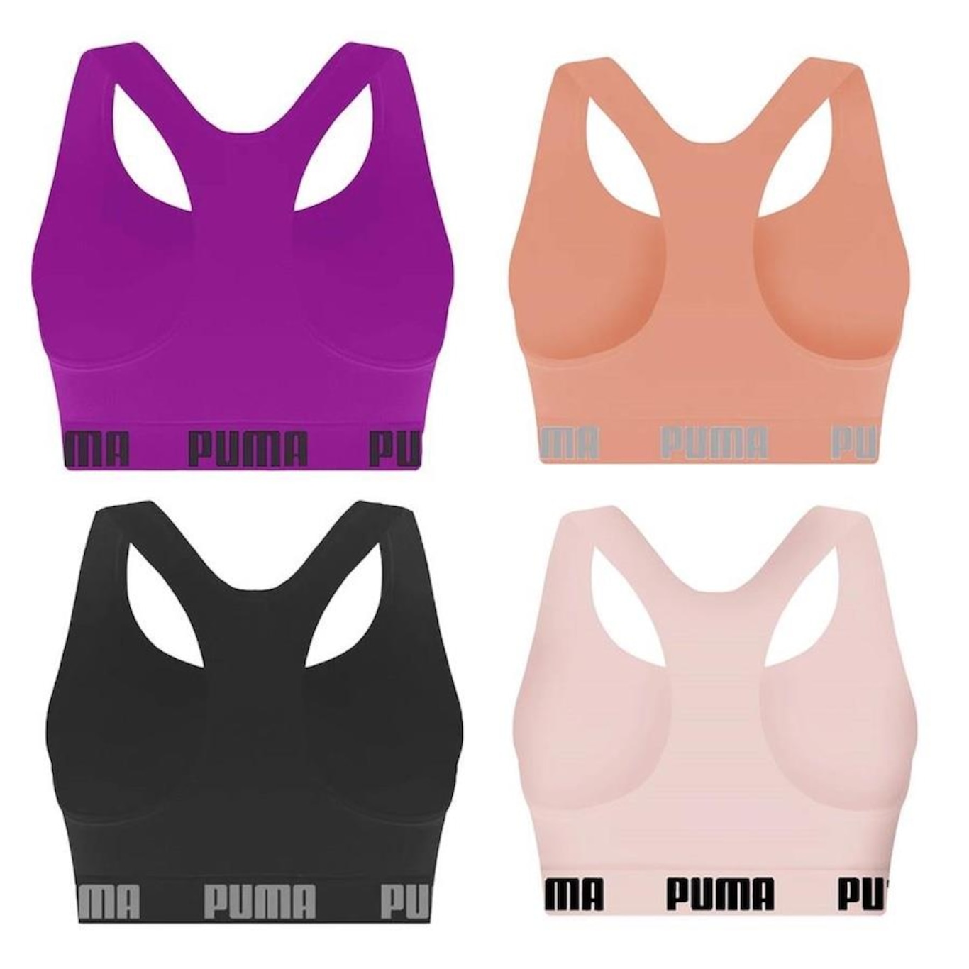 Kit Top Fitness Puma Nadador sem Costura - Feminino - 4 unidades - Foto 2