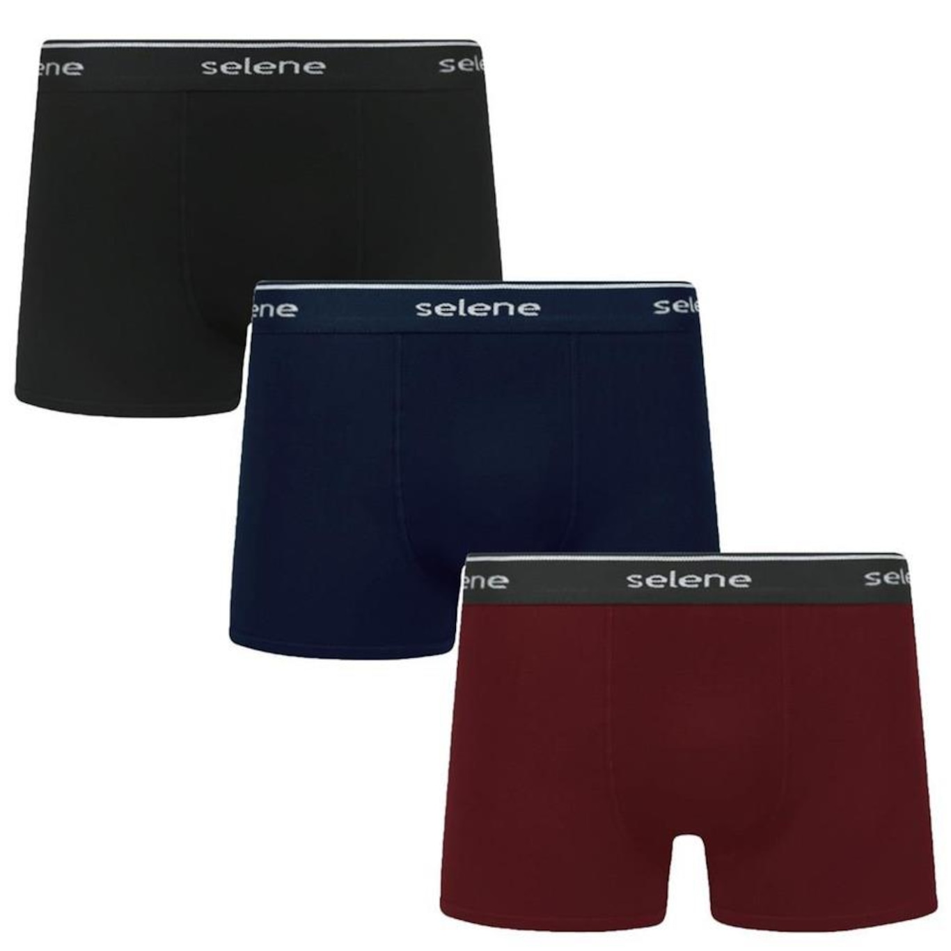 Kit Cuecas Boxer Selene Algodão Plus Size - 3 Unidades - Masculina - Foto 1