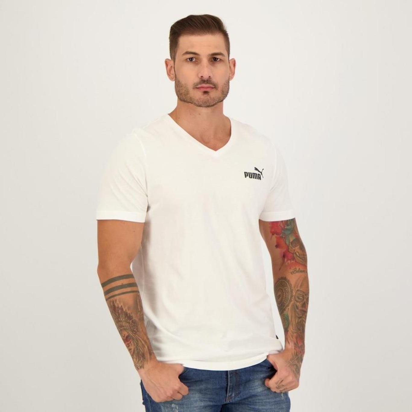 Camiseta Puma Essentials V - Masculina - Foto 5