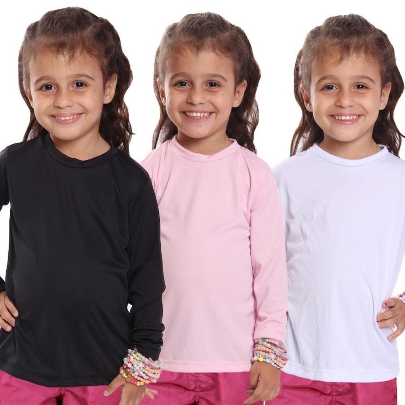 Kit Camisetas Manga Longa Dellas Fit Térmica - 3 Unidades - Infantil - Foto 1