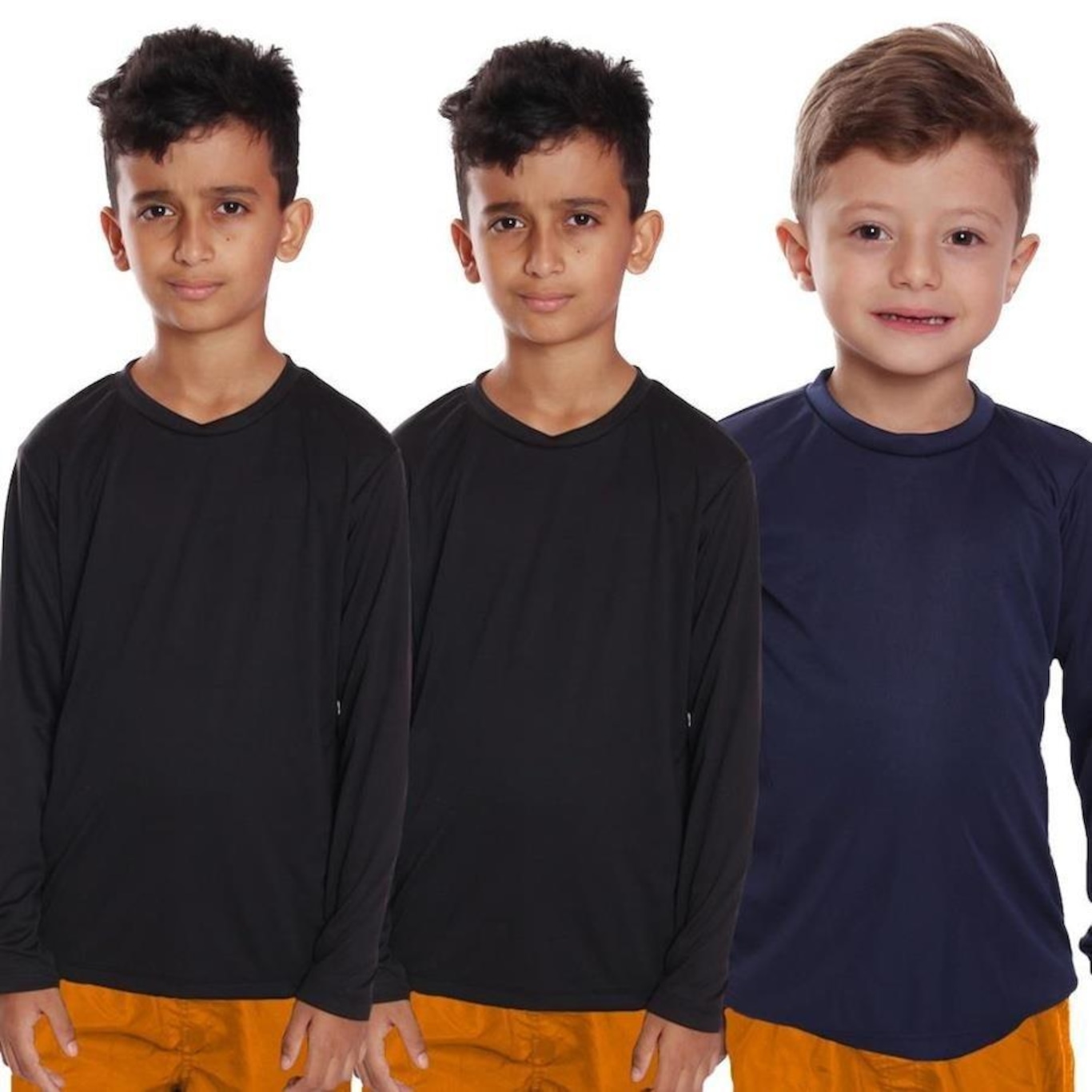 Kit Camisetas Manga Longa Dellas Fit Térmica - 3 Unidades - Infantil - Foto 1