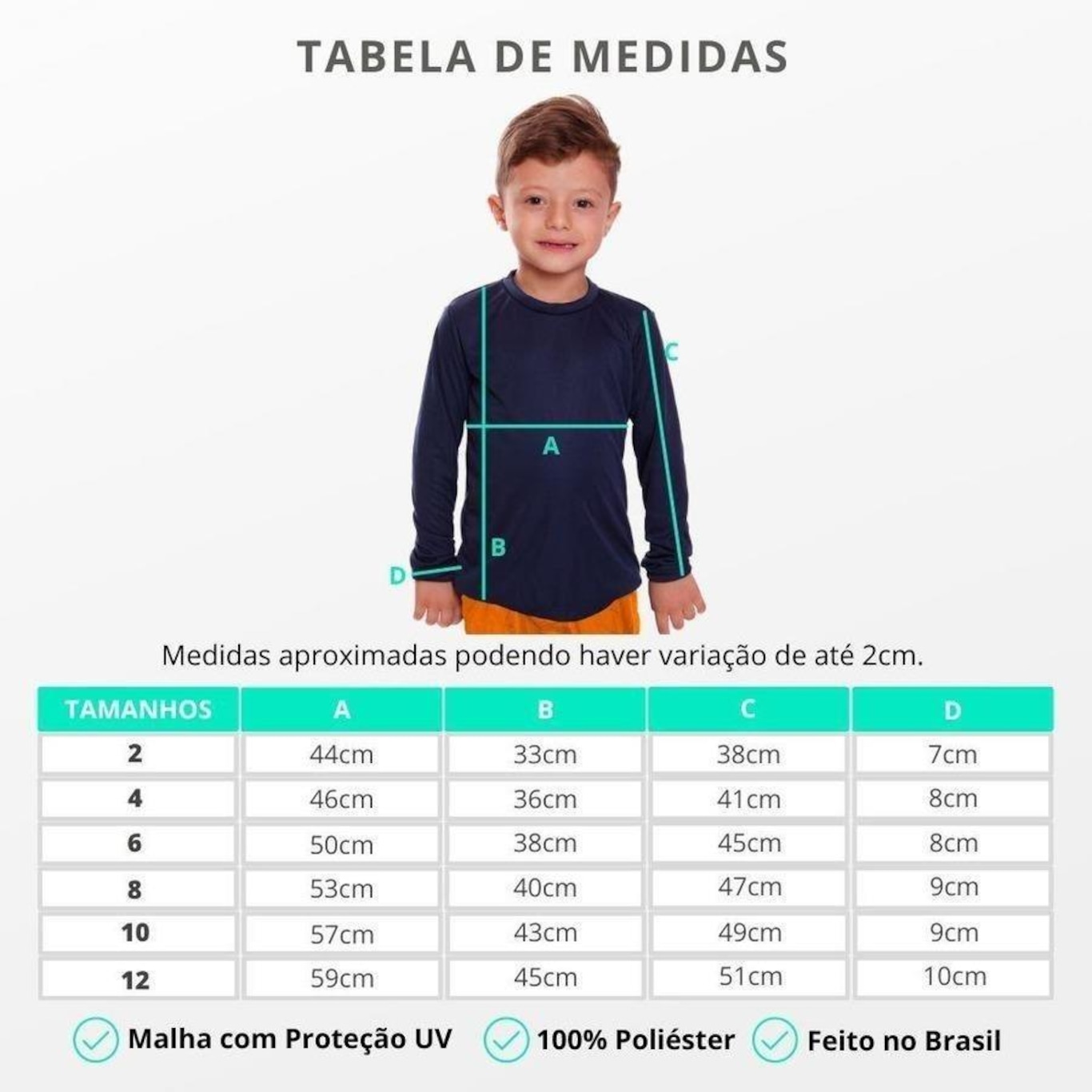 Camiseta Manga Longa Dellas Fit Térmica - Infantil - Foto 3