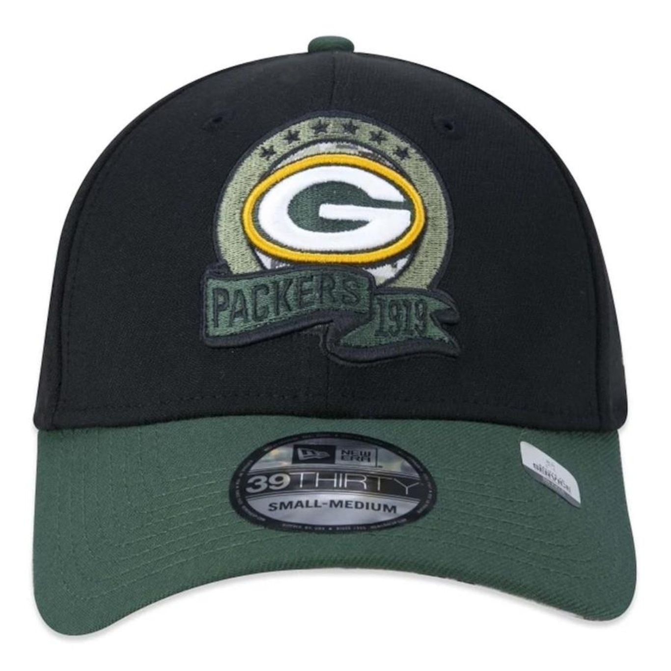 Boné Aba Curva New Era 39Thirty Green Bay Packers Salute To Service 2022 - Stretch Fit - Masculino - Foto 3