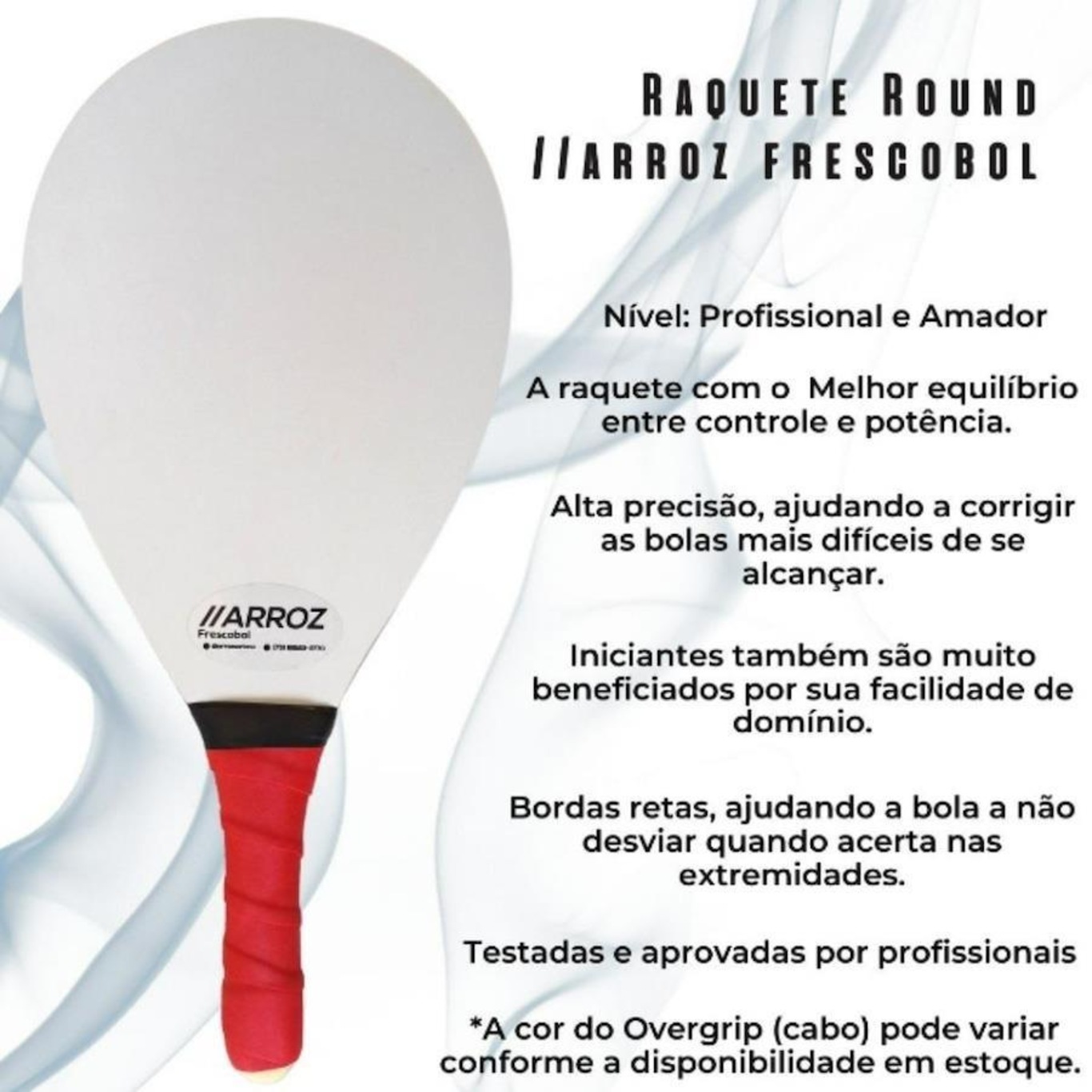 Raquete de Frescobol Arroz Frescobol Fórmica Round Pro - Foto 2