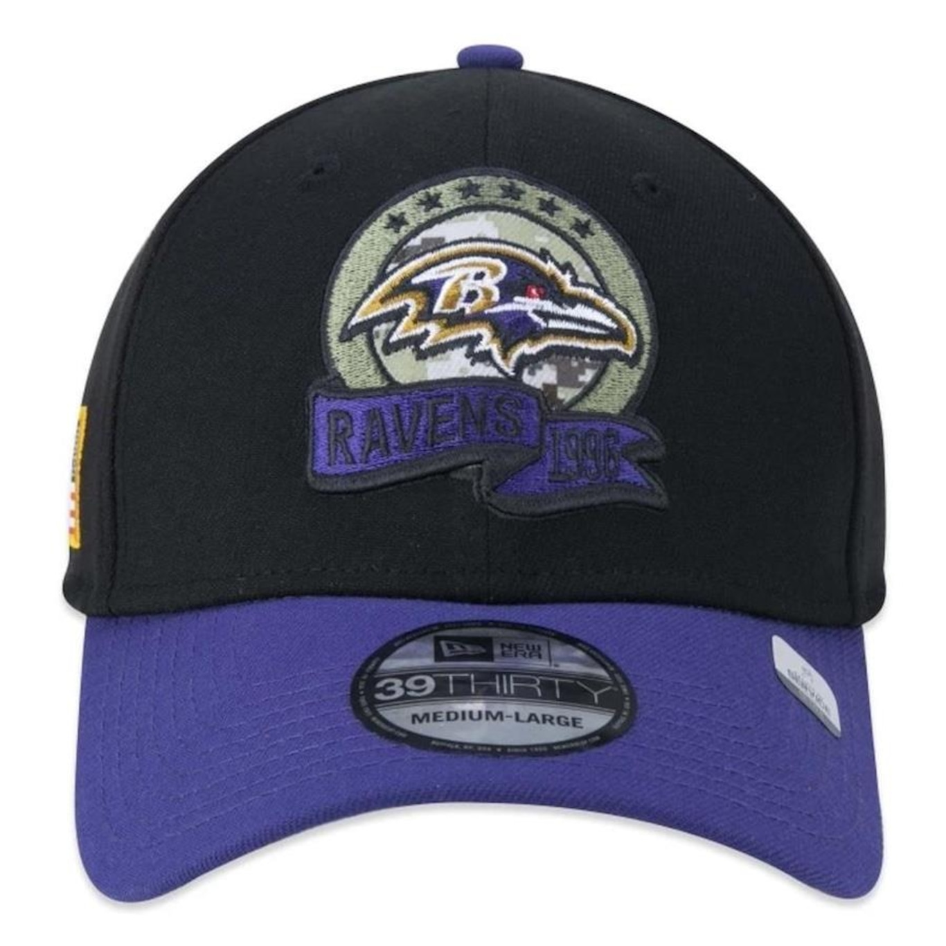 Boné Aba Curva New Era 39Thirty NFL Baltimore Ravens Salute To Service - Fechado - Adulto - Foto 3