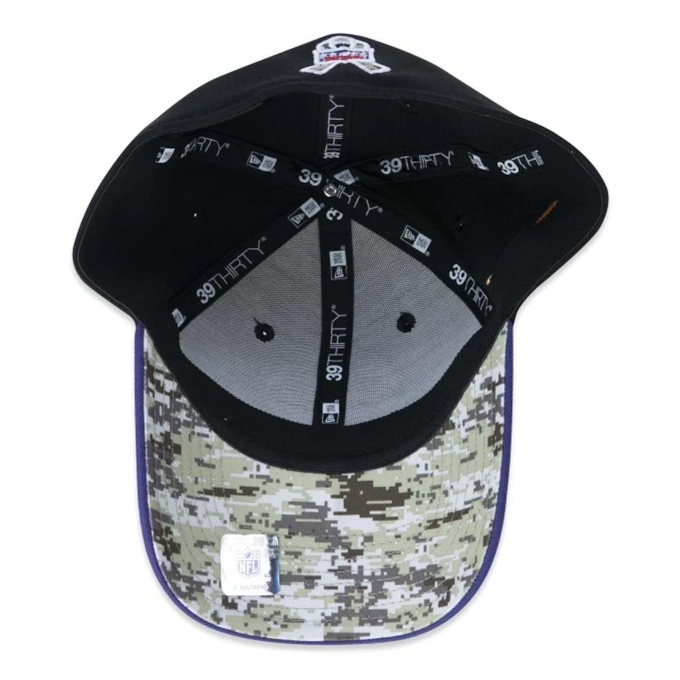 Boné Aba Curva New Era 39Thirty NFL Baltimore Ravens Salute To Service - Fechado - Adulto - Foto 5