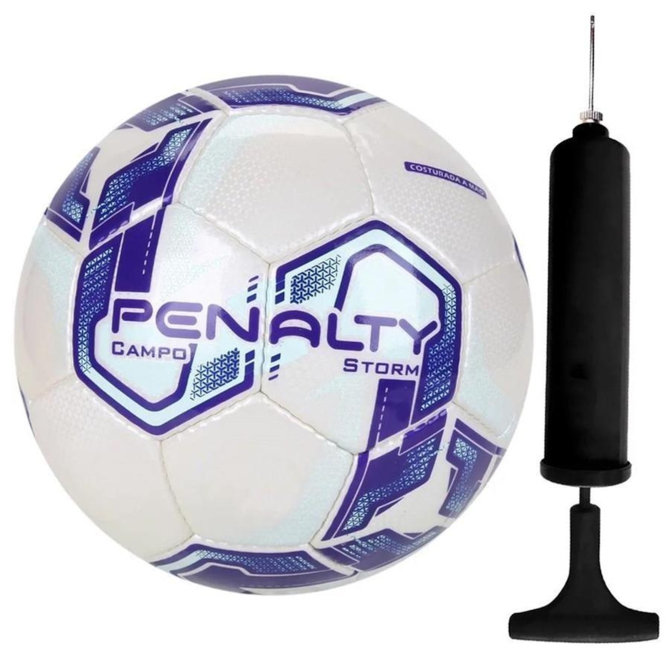 Kit Bola de Futebol de Campo Penalty Storm XXI + Bomba de Ar - Foto 1