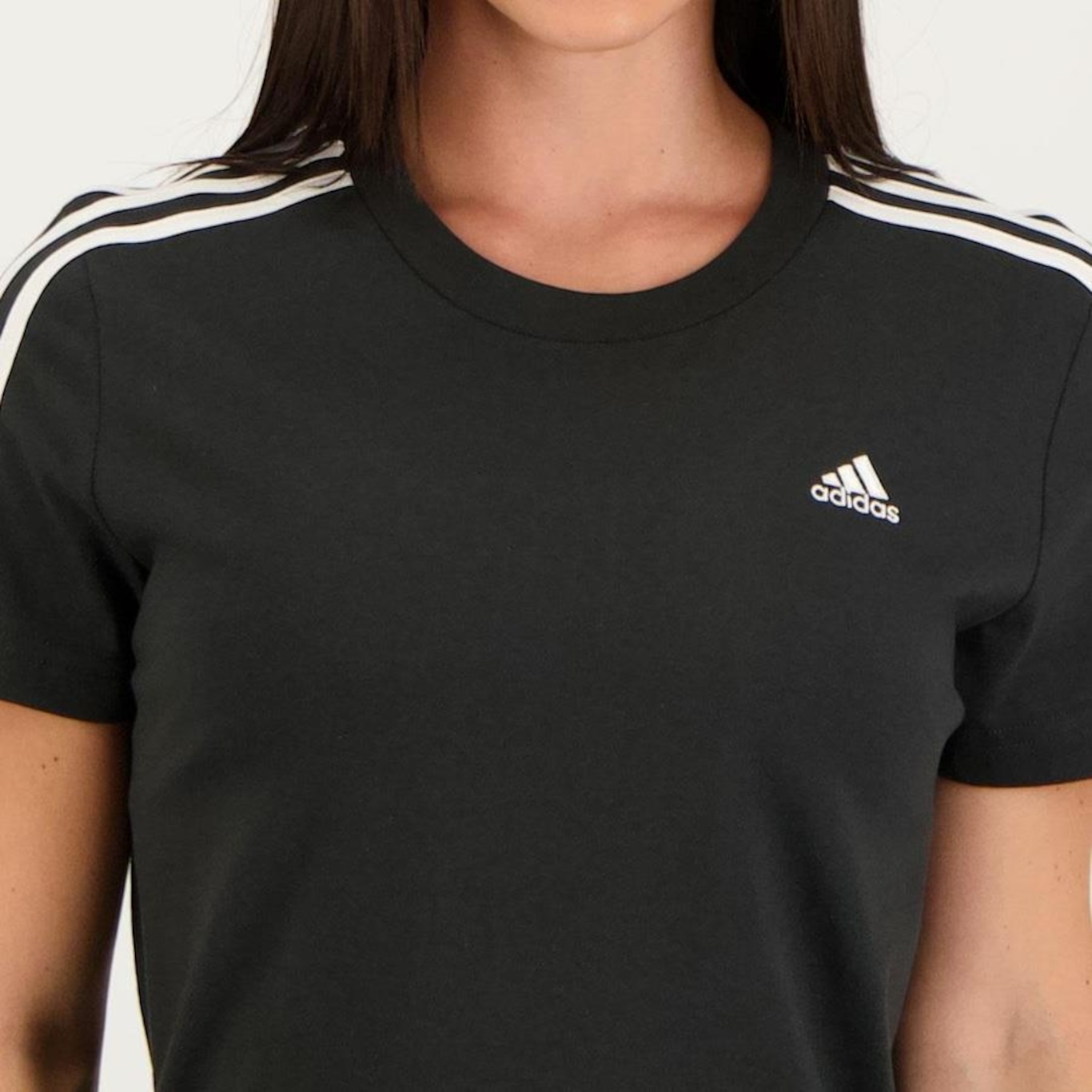 Camiseta adidas 3 Listras - Feminina - Foto 4