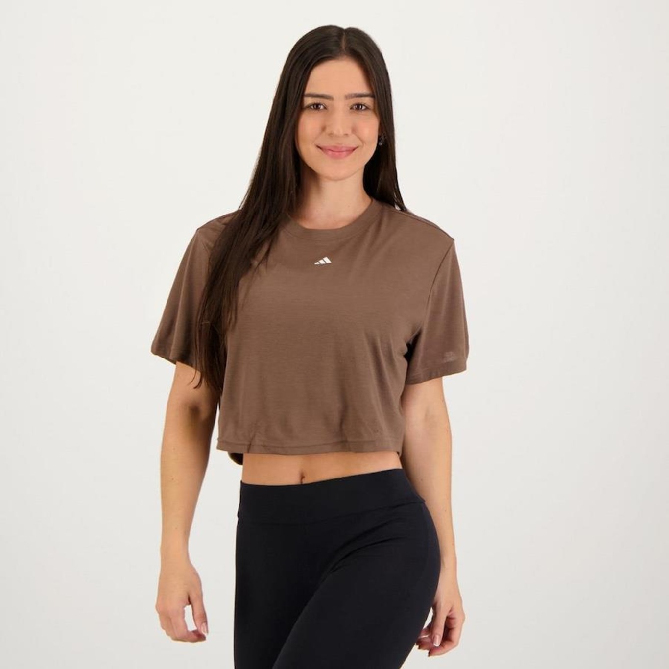 Blusa Cropped Adidas Yoga Studio Feminino