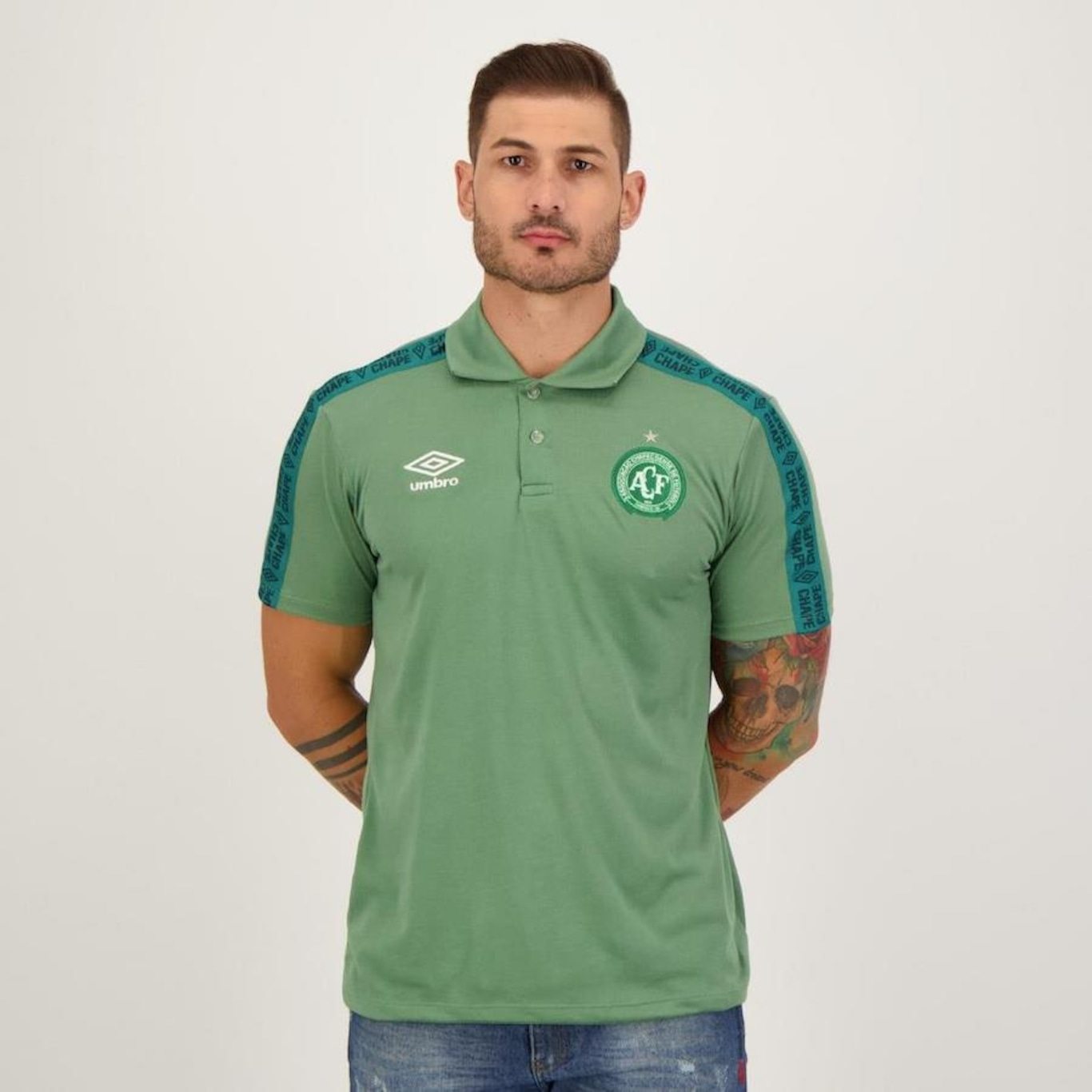 Camisa Polo da Chapecoense Viagem 2022 Umbro - Masculina - Foto 1