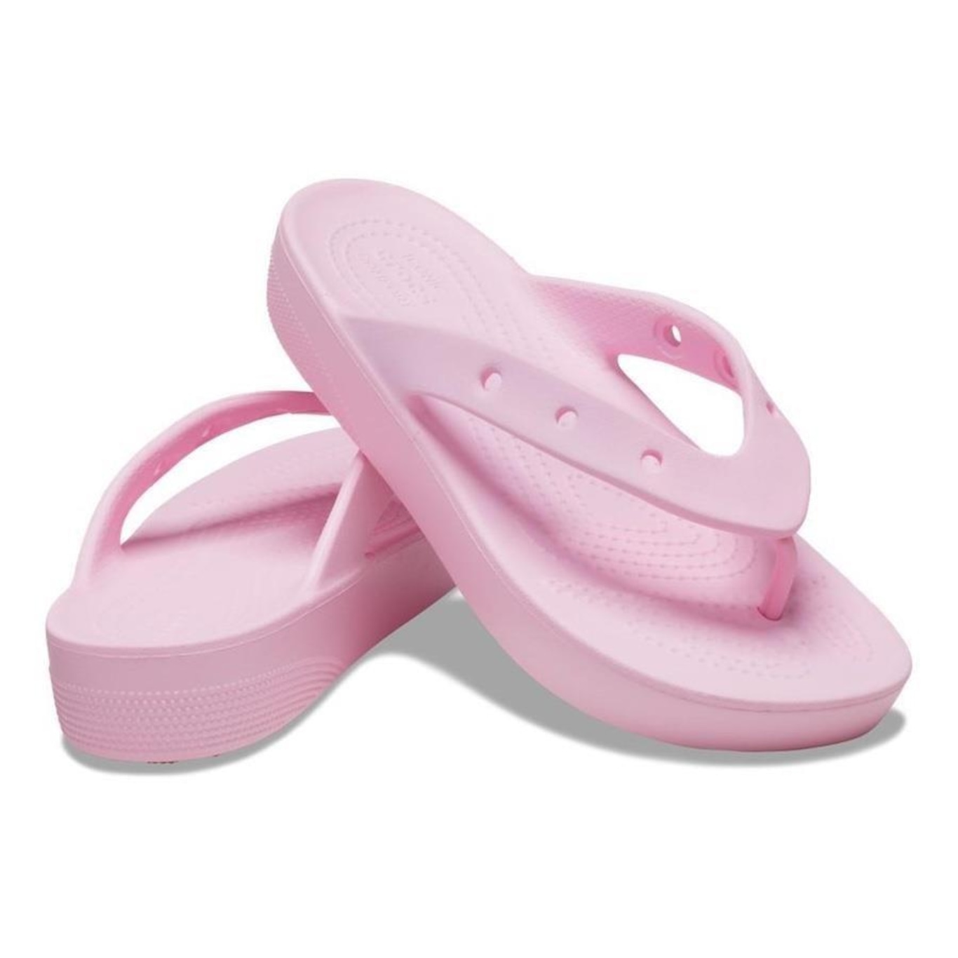 Chinelo Crocs Classic Plataform Flip Flamingo - Feminino - Foto 2