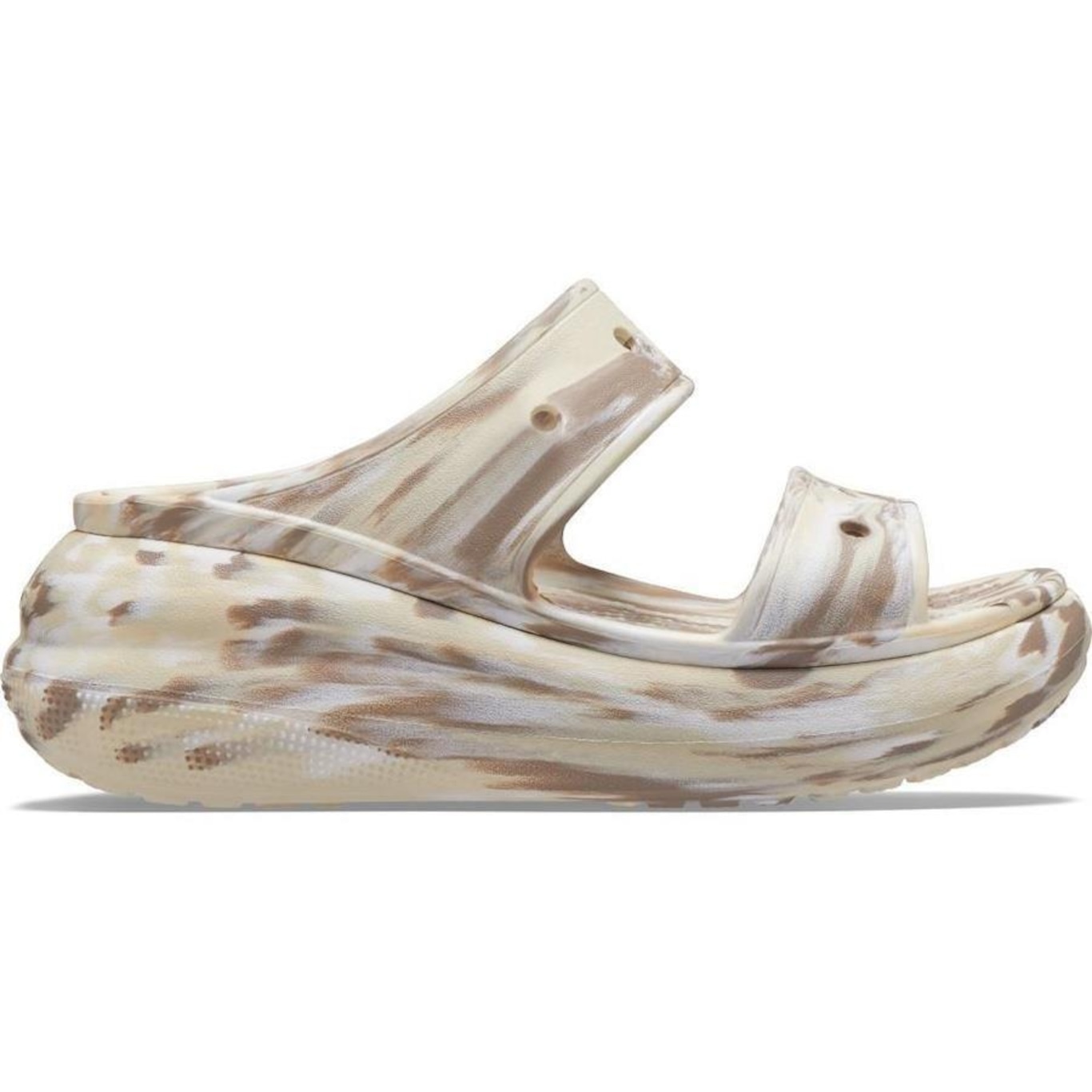 Sandália Crocs Classic Crush Plataform Marbled Sandal - Feminina - Foto 1