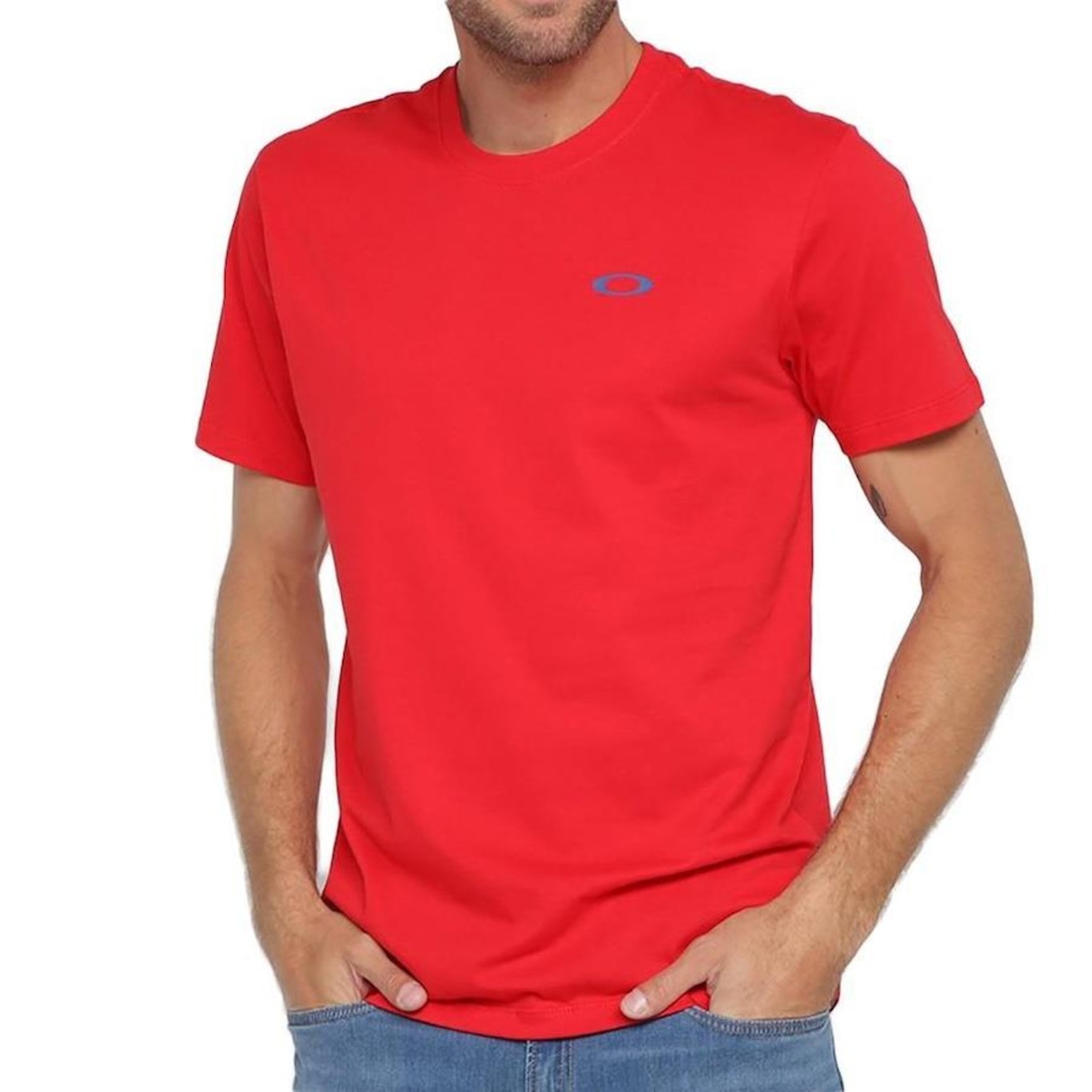 Camiseta Masculina Oakley Tee Ellipse Vermelha Logo Ellipse