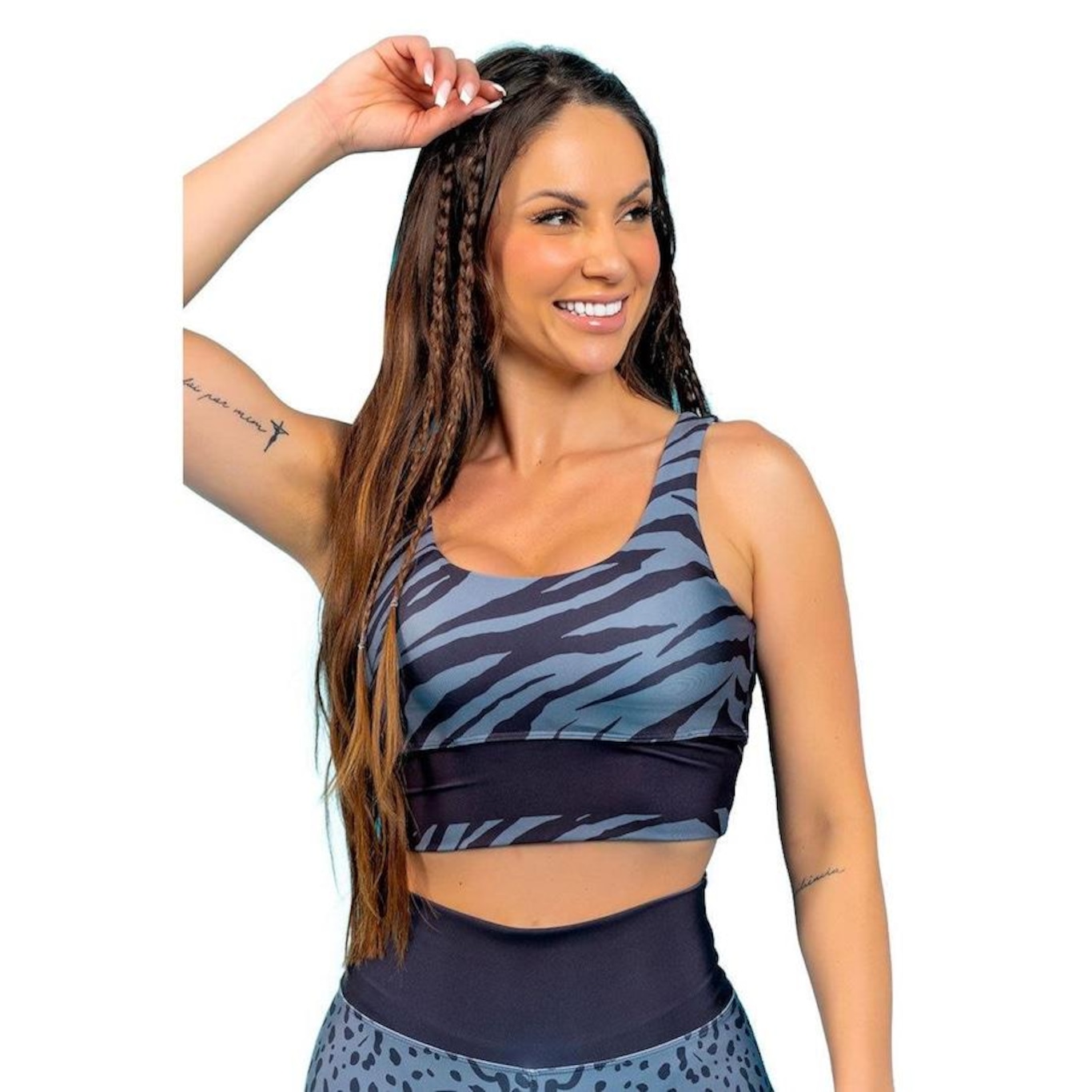 Top Fitness com Bojo Manalinda Zebra - Feminino - Foto 2