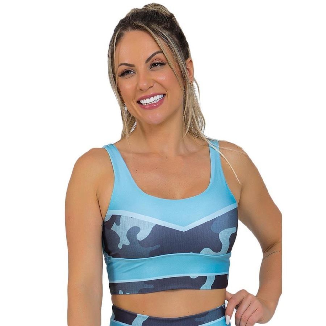 Top Fitness Manalinda Camouflage - Feminino - Foto 1