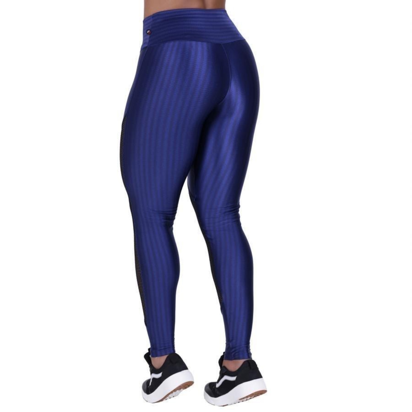 Calça Legging Orbis Fitness Cirrê 3D Recortes Tela Cós Alto - Feminina - Foto 2