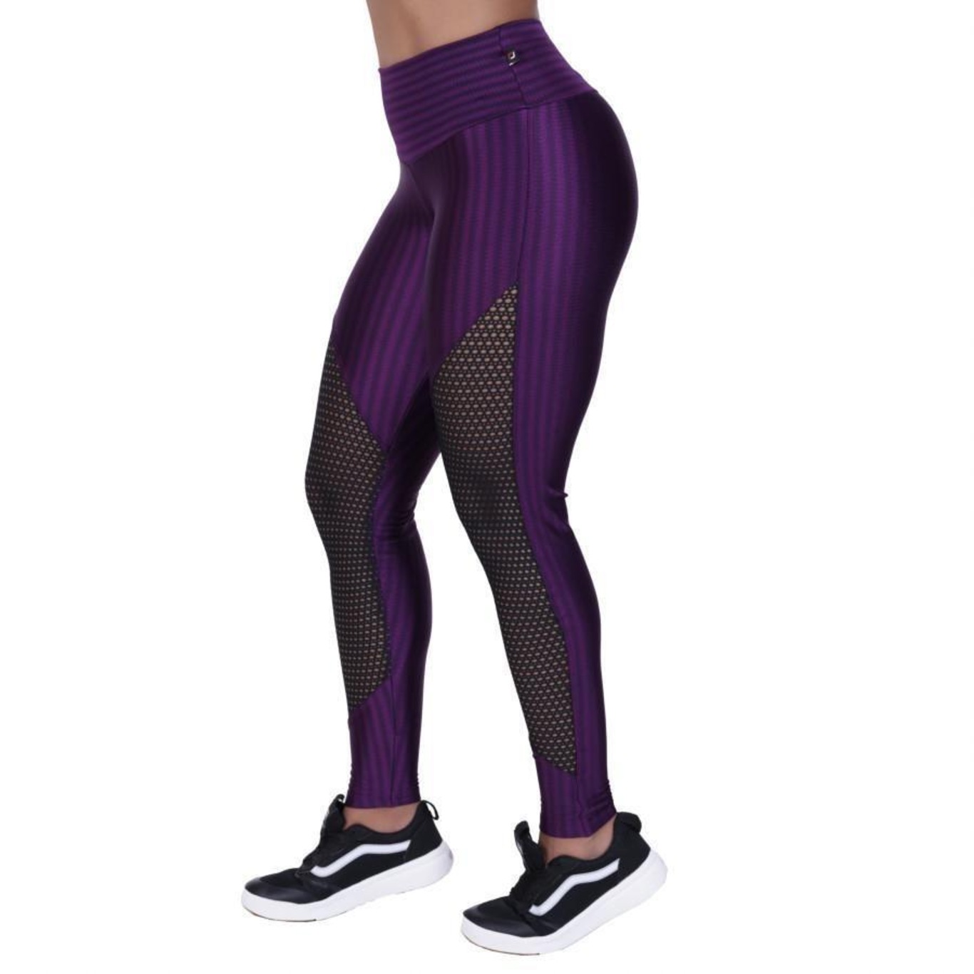 Calça Legging Orbis Fitness Cirrê 3D Recortes Tela Cós Alto - Feminina - Foto 3