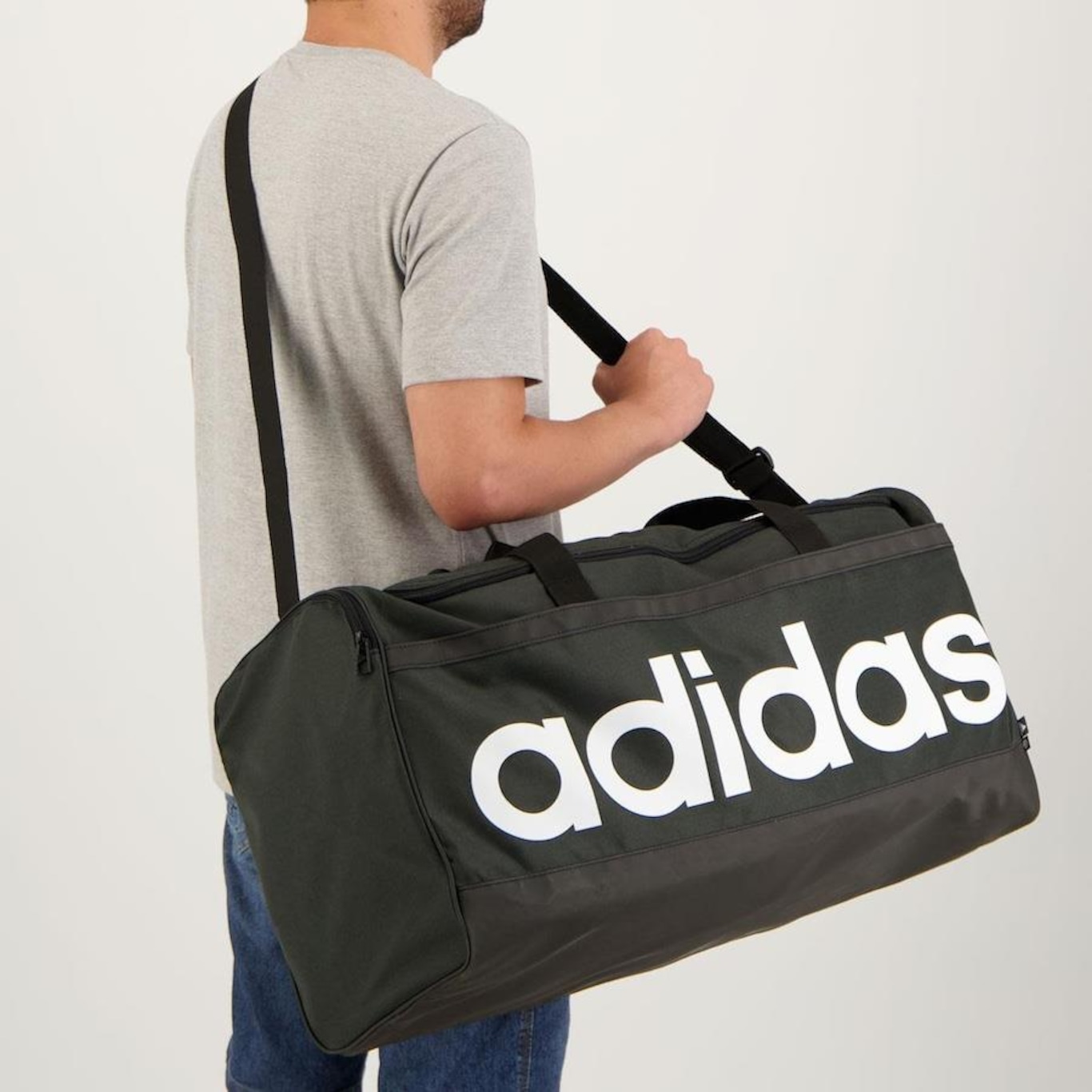 Mala adidas Duffek Linear Grande - 63,25 litros - Foto 2