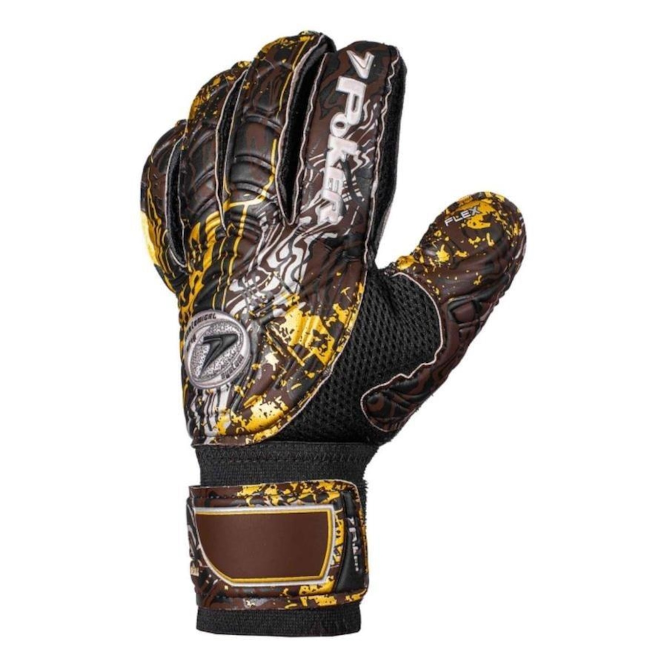 Luvas de Goleiro Poker Profissional Skull Multiterreno - Adulto - Foto 3