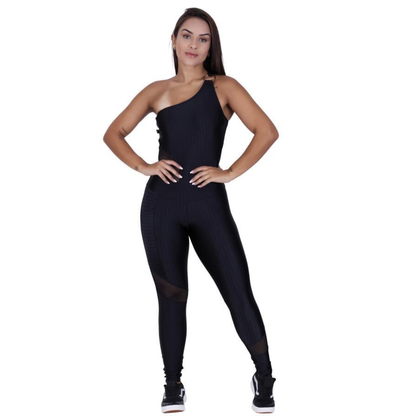 Macacão com Bojo Orbis Fitness Cirre 3D Recortes - Feminino - Foto 1